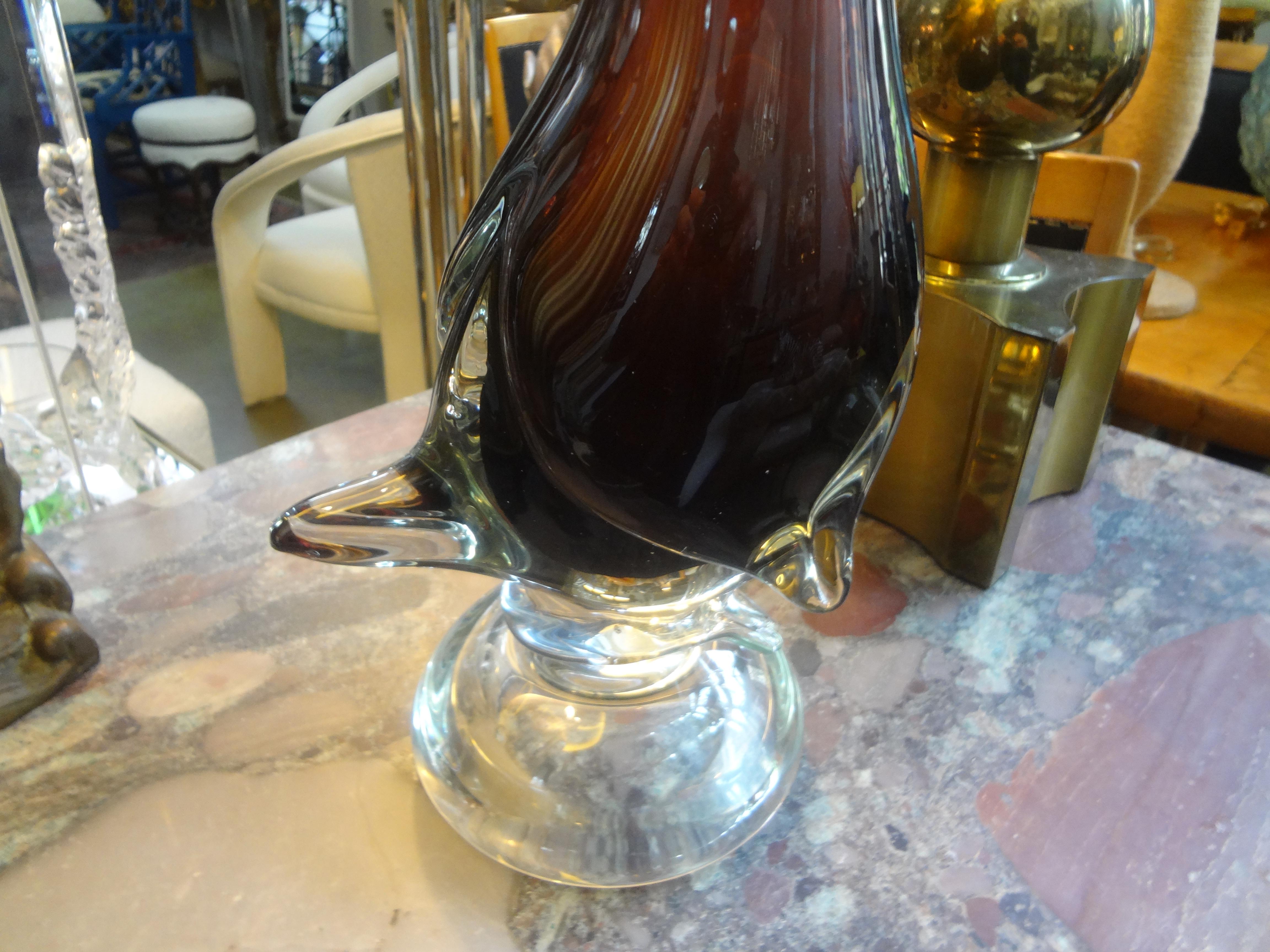 Hollywood Regency Large Venini Style Murano Glass Duck