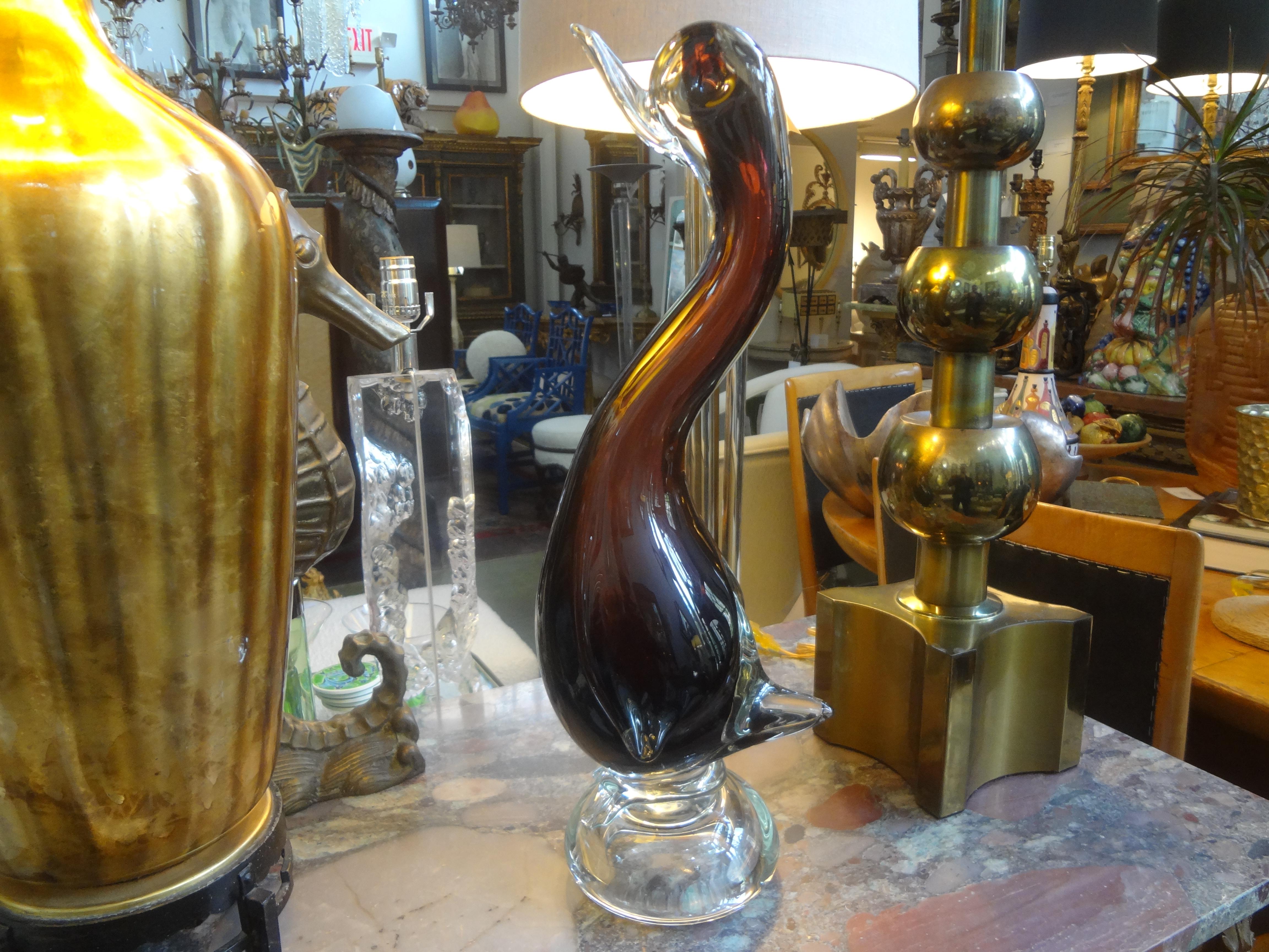 Mid-20th Century Large Venini Style Murano Glass Duck