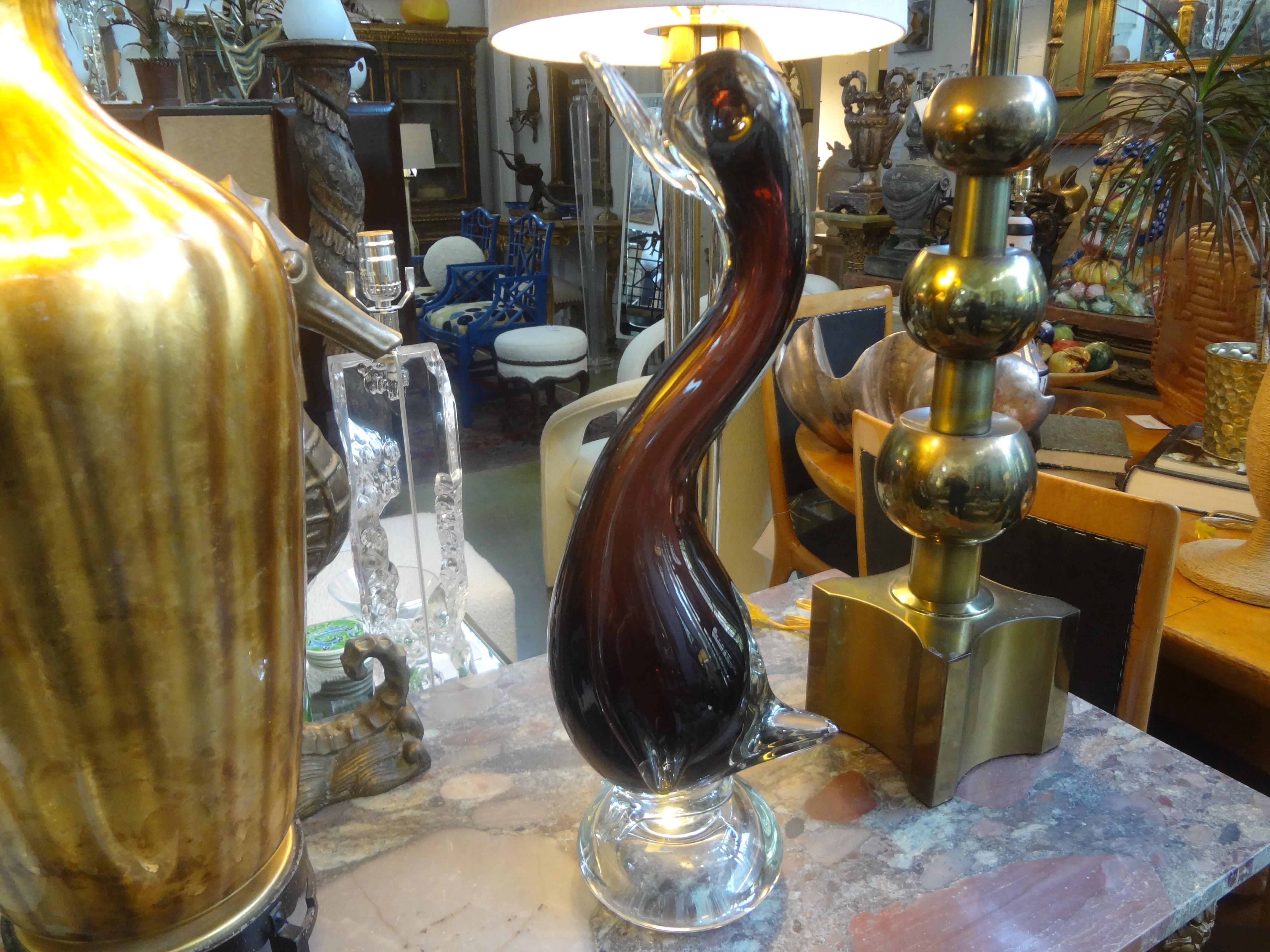 Blown Glass Large Venini Style Murano Glass Duck