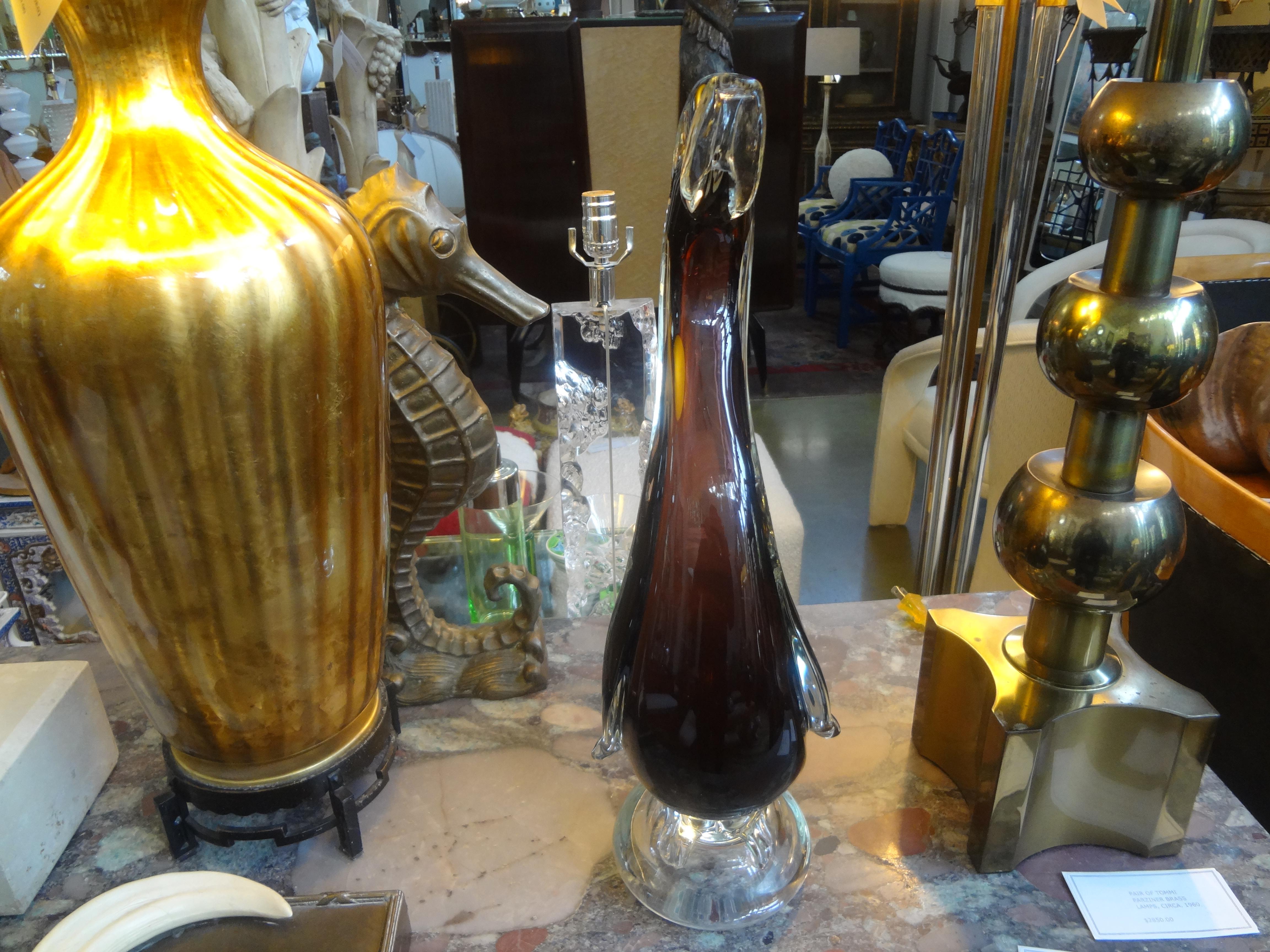 Large Venini Style Murano Glass Duck 1