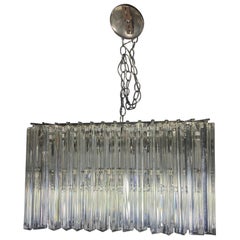 Grand lustre Venini Triedri en verre de Murano/chrome, 1960, Italie