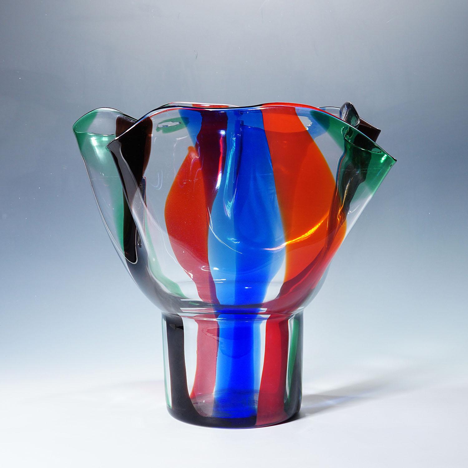 Große Venini-Vase „Kukinto“, entworfen von Timo Sarpaneva im Jahr 1991 (Moderne der Mitte des Jahrhunderts) im Angebot