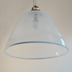 Large Murano 1960s Pendant Reticello Glass Pendant attributed to Carlo Nason