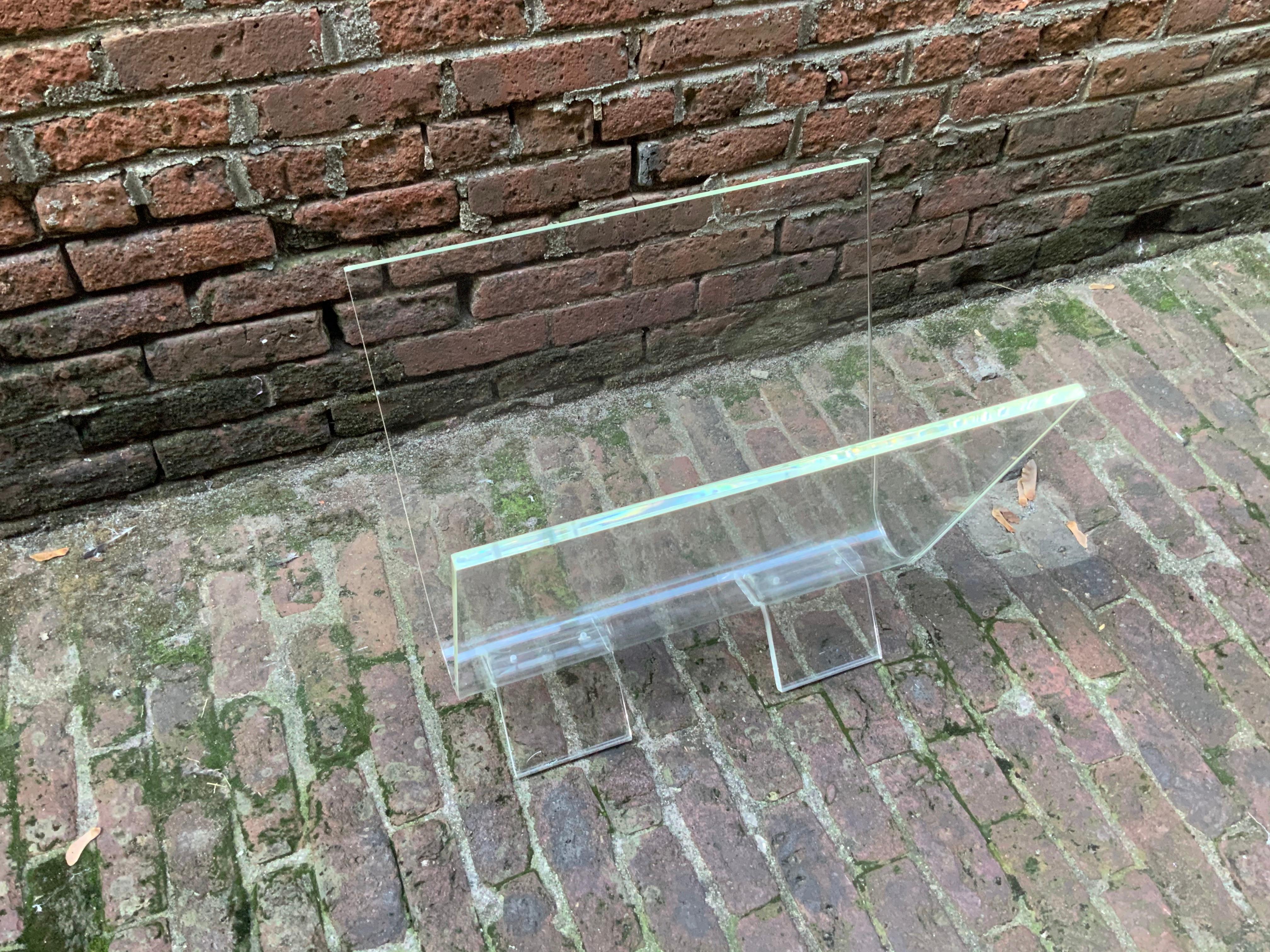 Large Verano Lucite Magazine Rack In Good Condition In Garnerville, NY