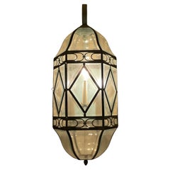Large Verdigris Brass & Glass Wall Lantern / Scones  A Timeless Piece of Art