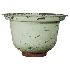 Large Verdigris Copper Green Painted Cast Iron Cauldron Garden Planter Pot