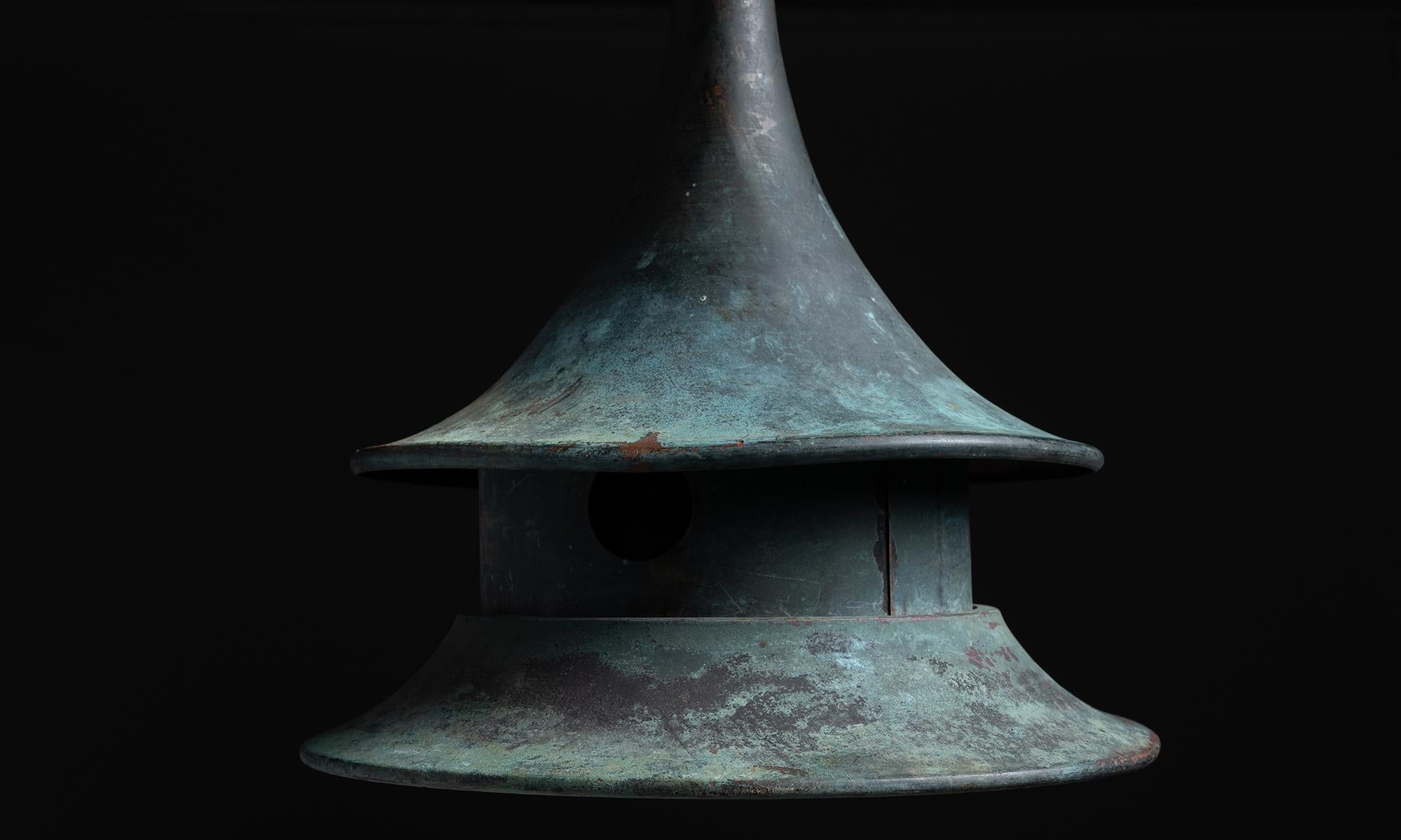 Large Verdigris Copper Lanterns, America circa 1950 In Good Condition In Culver City, CA
