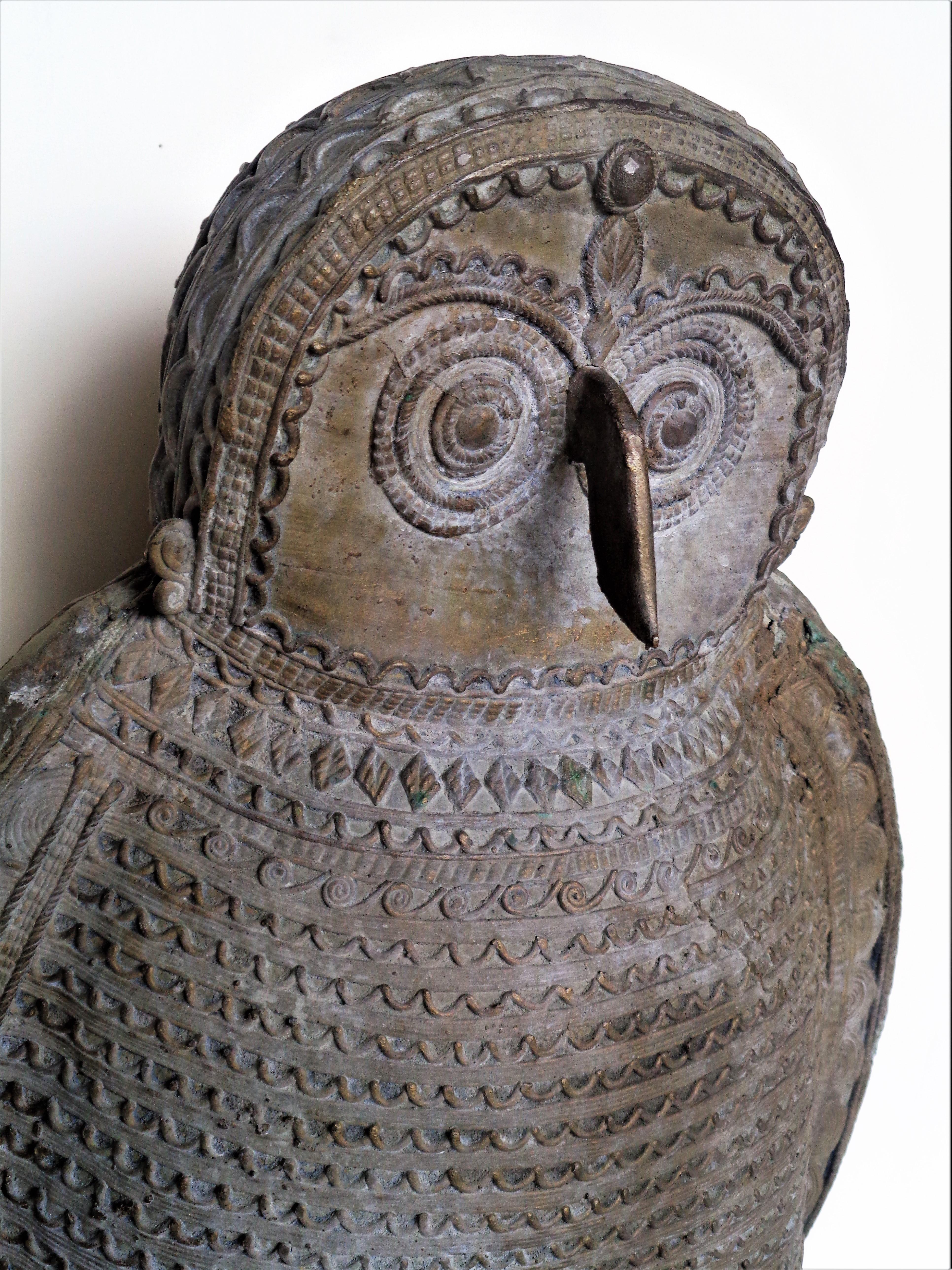    Large Zinc Metal Owl Sculpture, Circa 1900 8