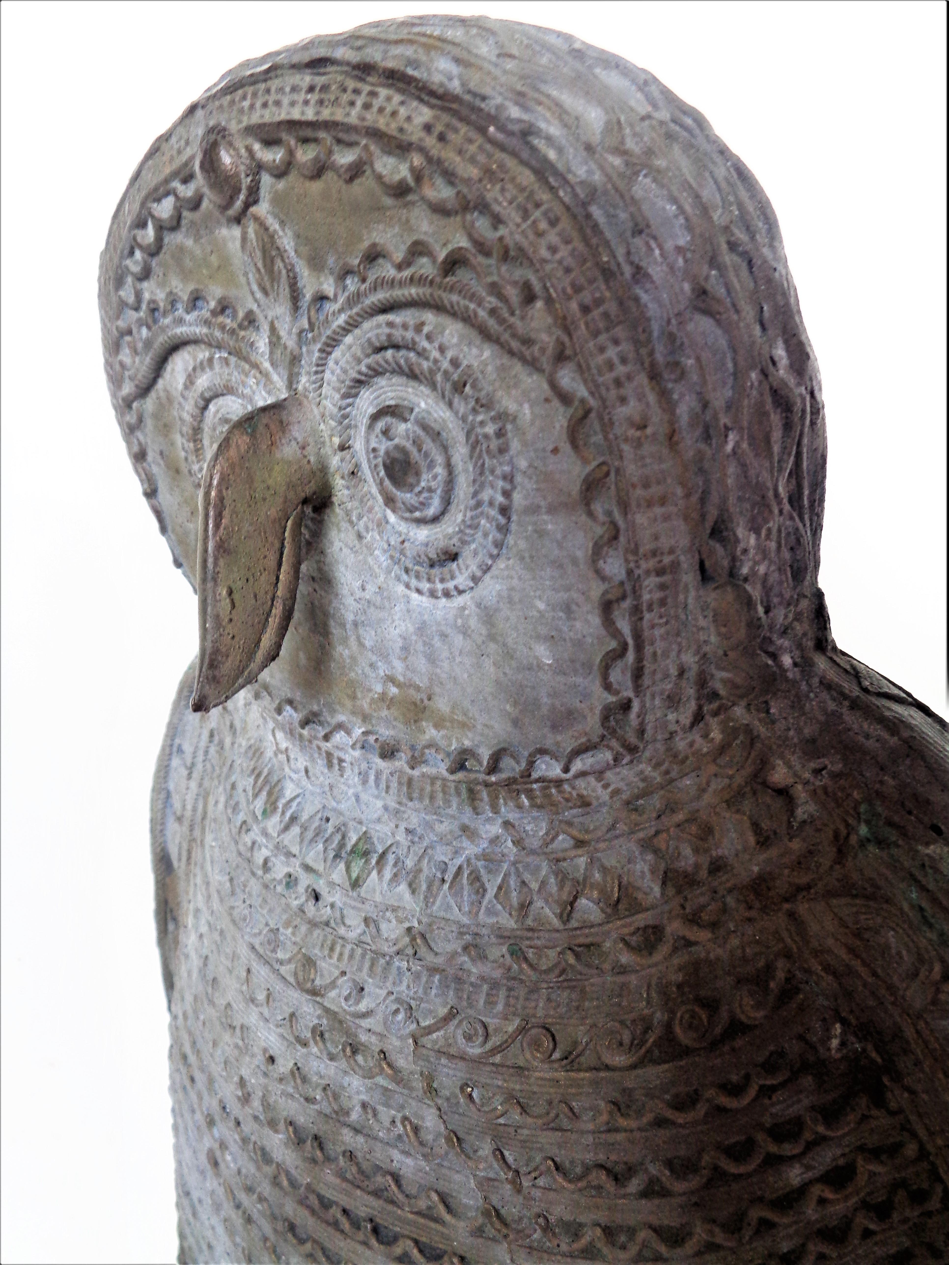    Large Zinc Metal Owl Sculpture, Circa 1900 1