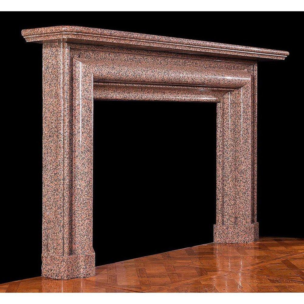 Scottish Large Vermillion Granite Fireplace Mantel For Sale