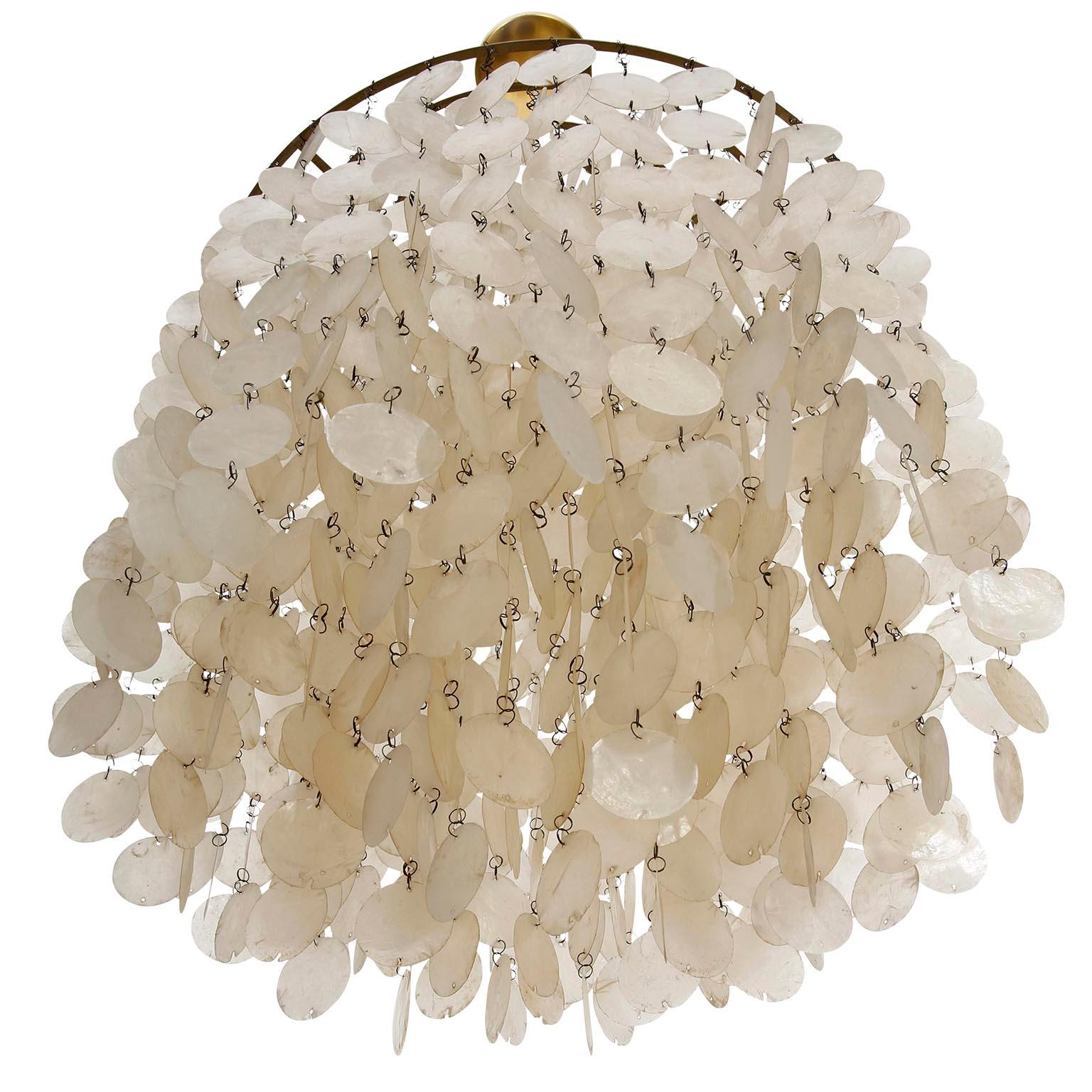 large shell chandelier