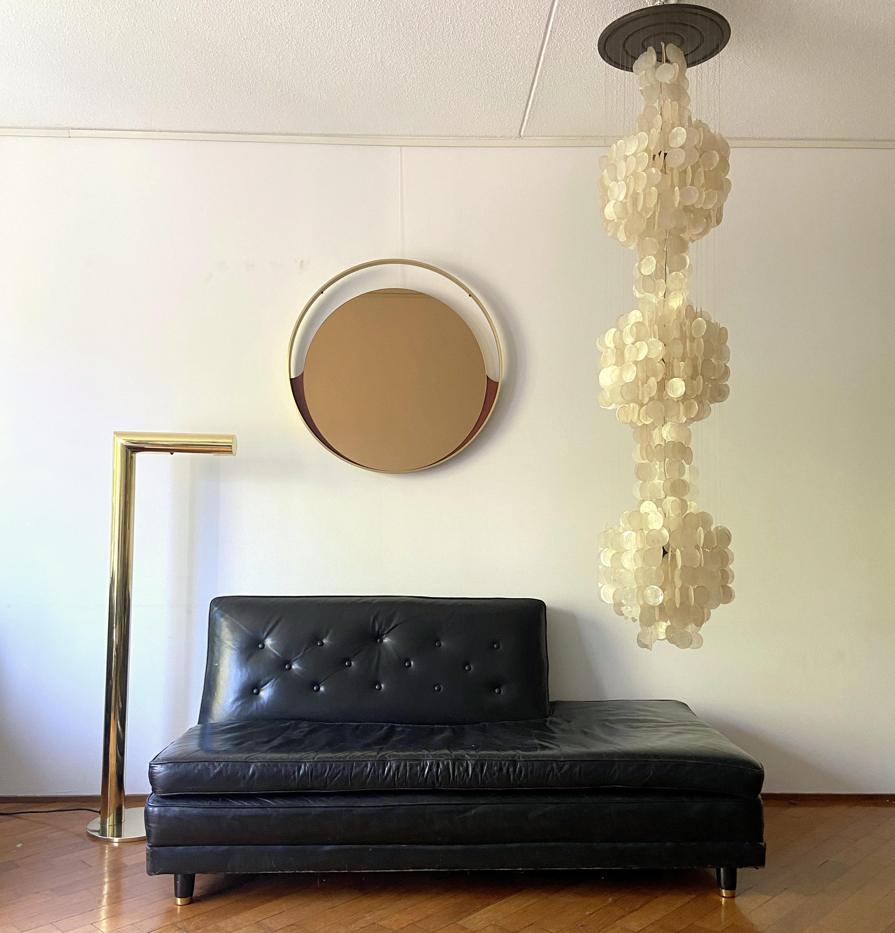 Large Verner Panton style Capiz Shell Chandelier For Sale 1