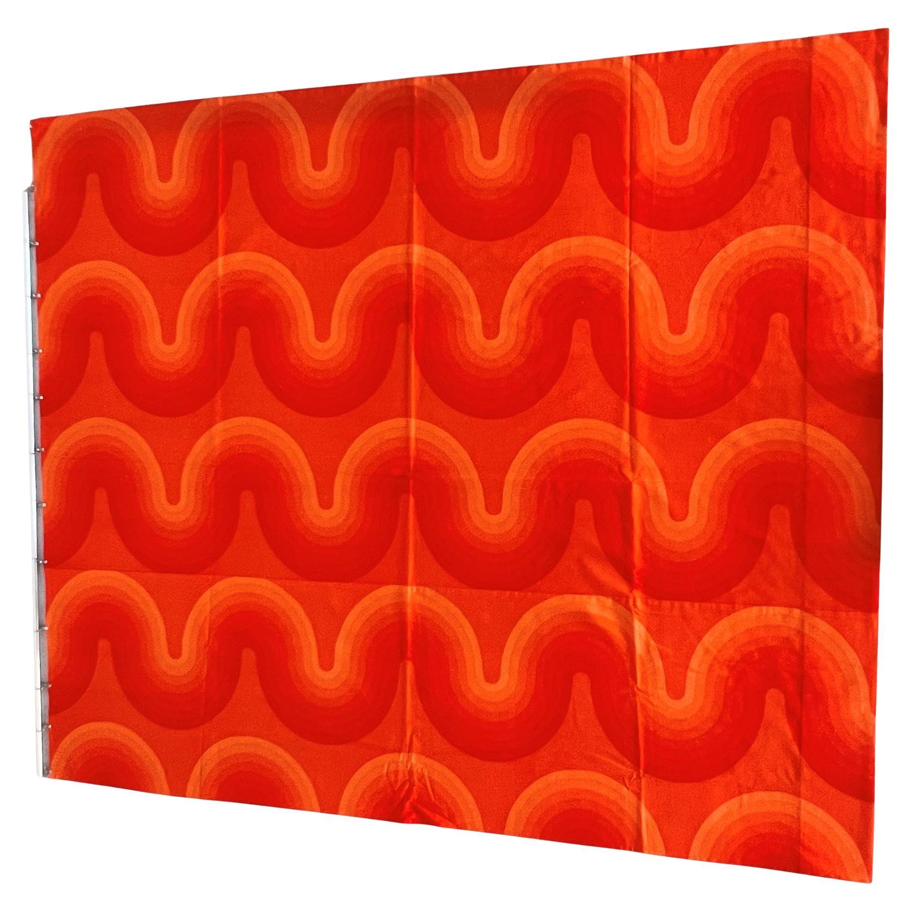 Large Verner Panton Vintage Wave Textile Mira-X 67"x79" Section Panel