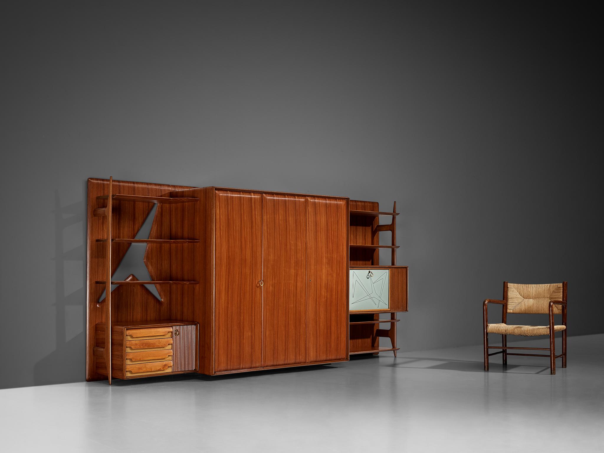 Large Versatile Italian Wall Unit in Teak For Sale 5