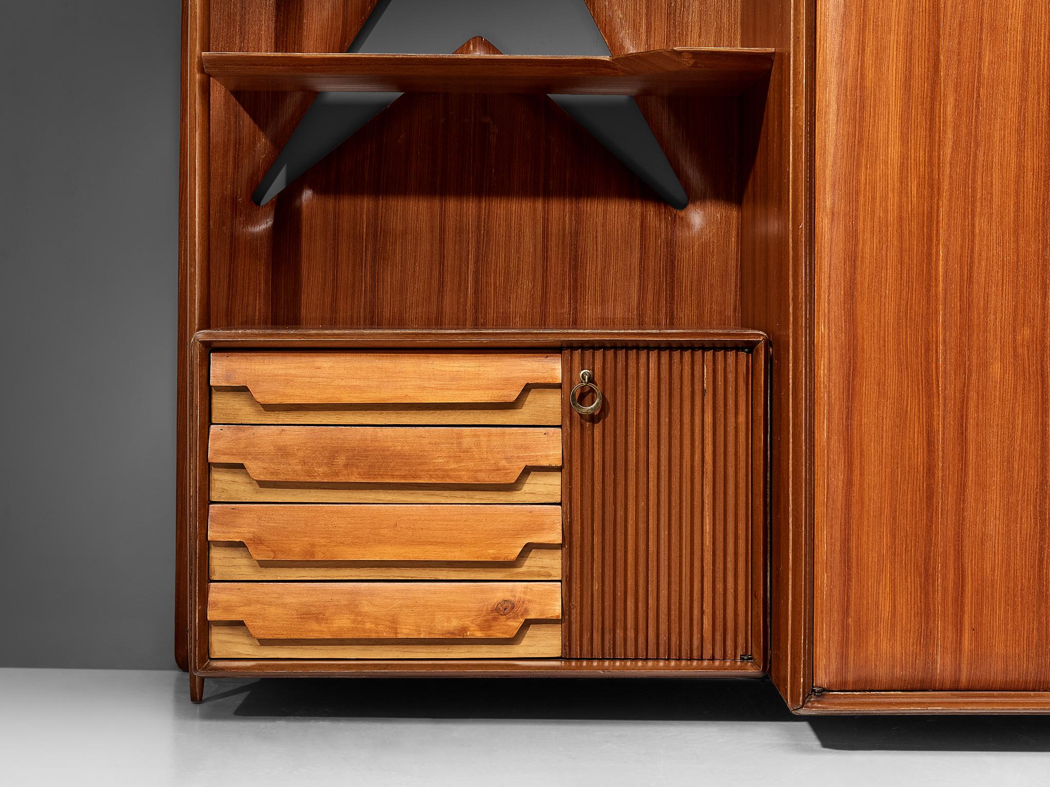 Mid-20th Century Large Versatile Italian Wall Unit in Teak For Sale
