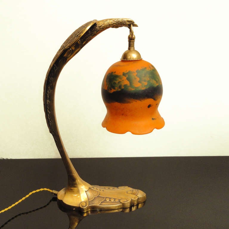 French Large Version Art Nouveau Table Lamp by Charles Ranc