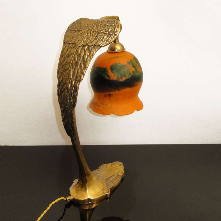 Large Version Art Nouveau Table Lamp by Charles Ranc In Excellent Condition In Bochum, NRW