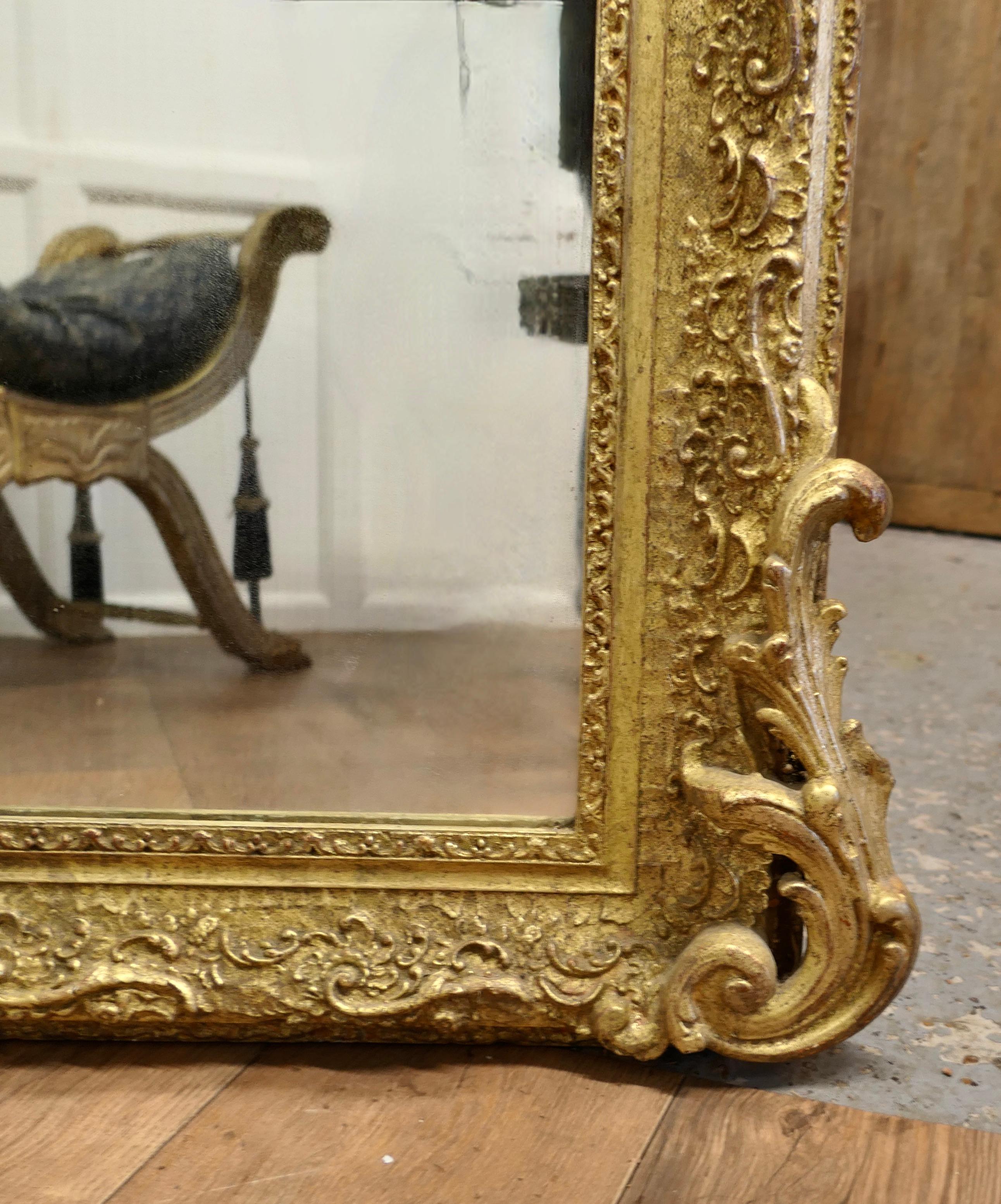 Grand miroir mural Louis Philippe français très décoratif en vente 1