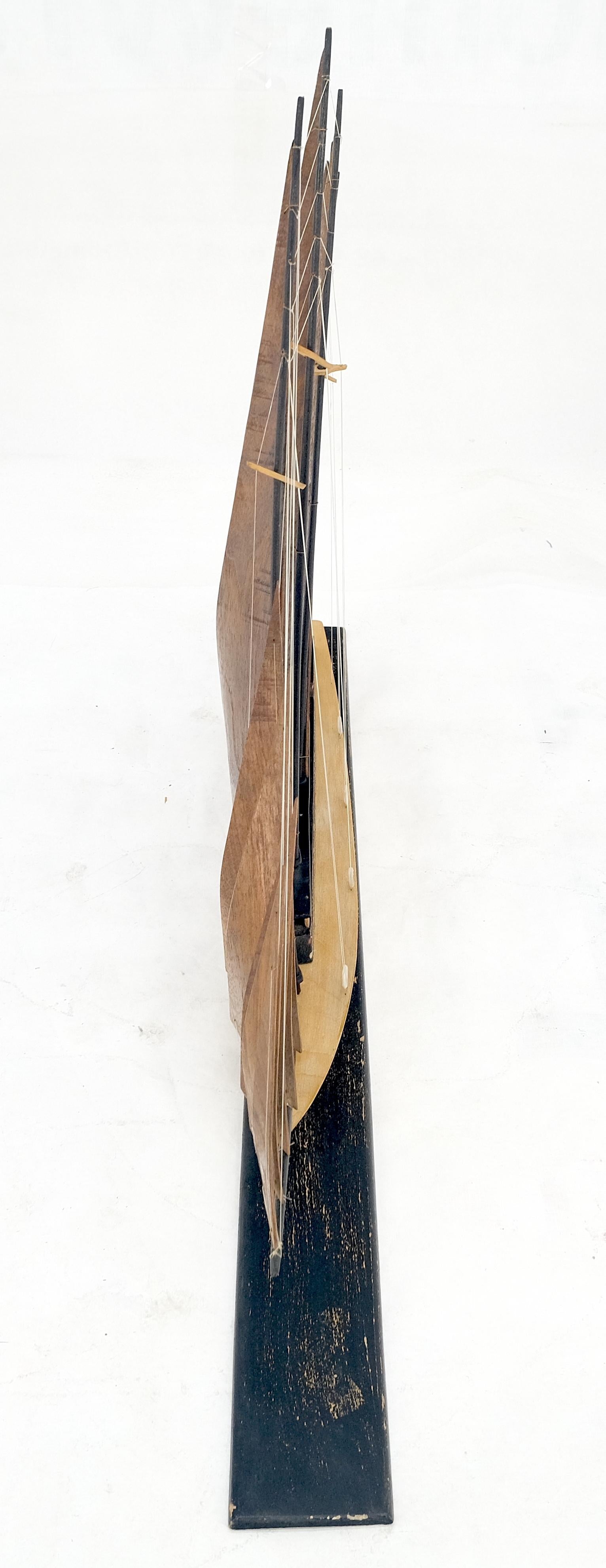 Large Very Fine Carved Wood Sculpture of a Sail Boat c1960s MINT! For Sale 4