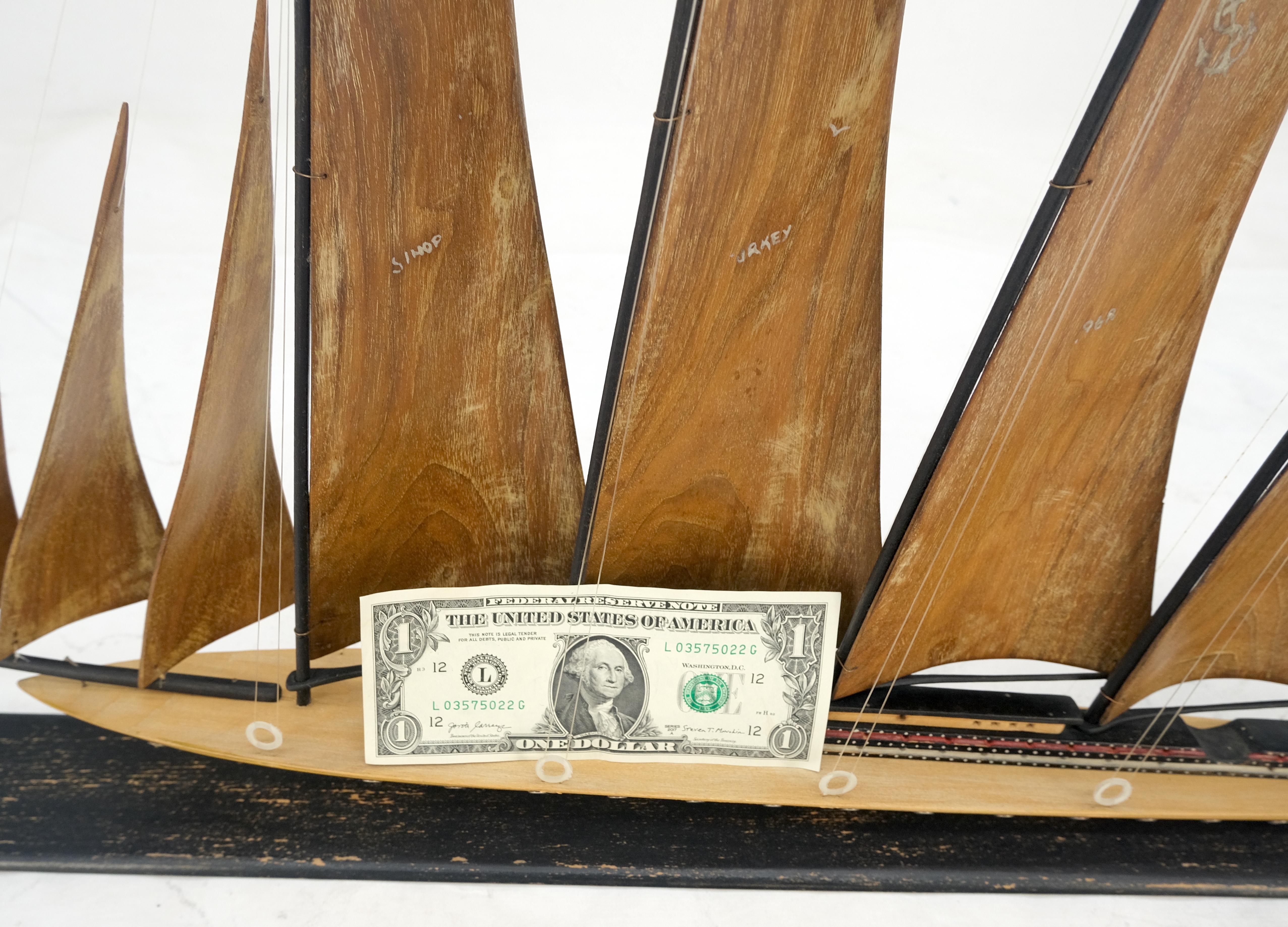 Mid-Century Modern Large Very Fine Carved Wood Sculpture of a Sail Boat c1960s MINT! For Sale