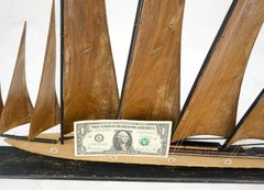 Large Very Fine Carved Wood Sculpture of a Sail Boat c1960s MINT!