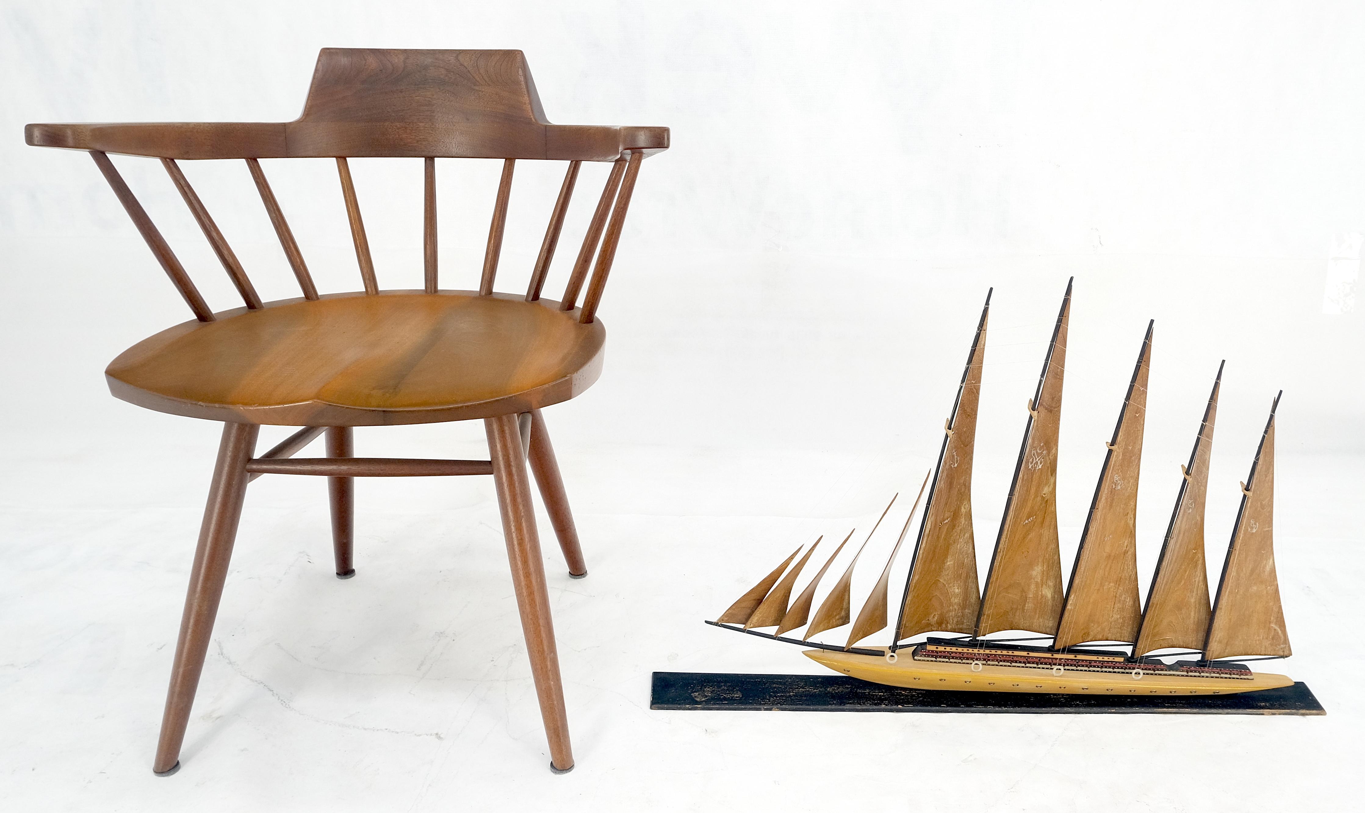 Lacquered Large Very Fine Carved Wood Sculpture of a Sail Boat c1960s MINT! For Sale