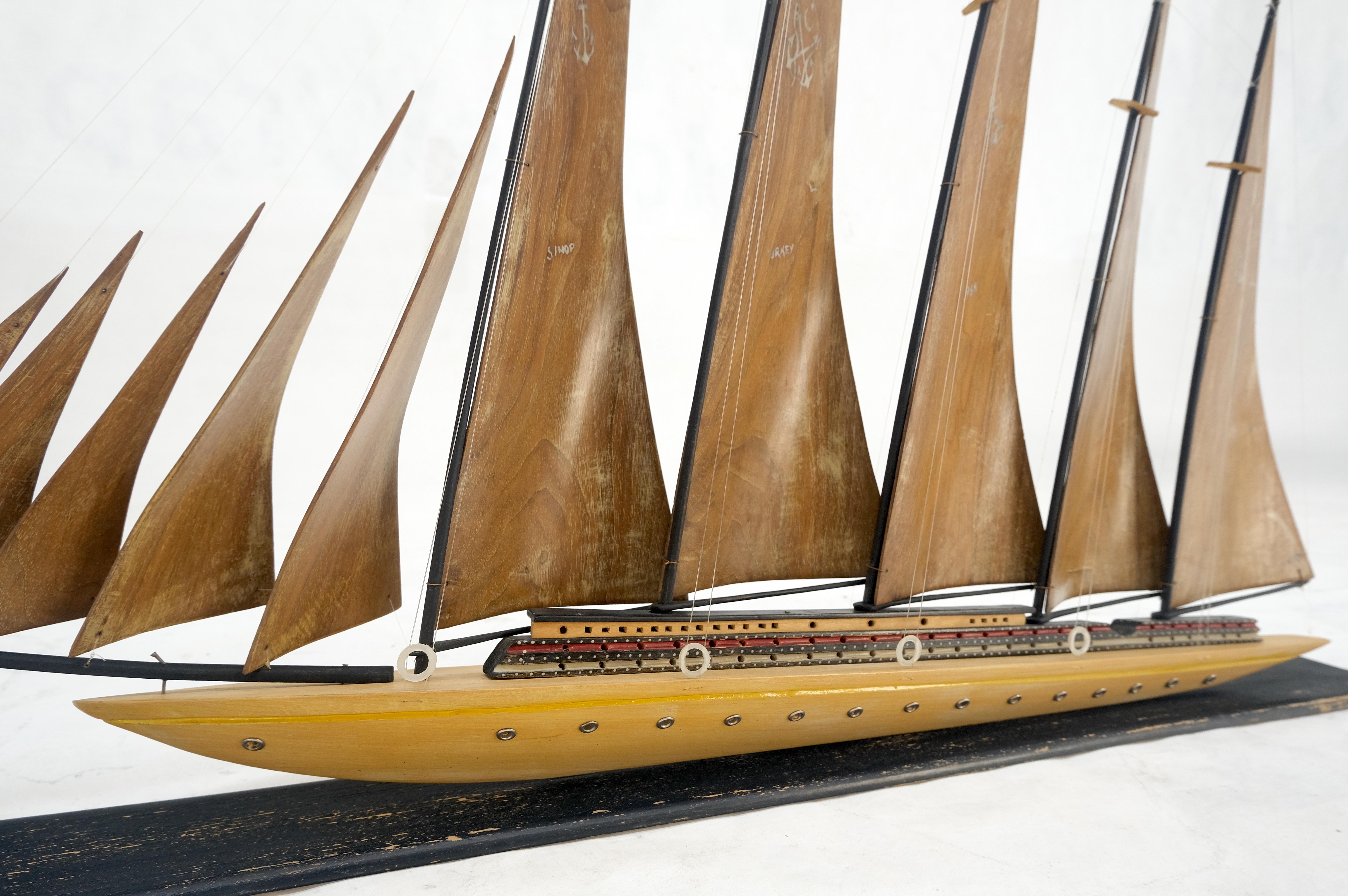 Large Very Fine Carved Wood Sculpture of a Sail Boat c1960s MINT! For Sale 1