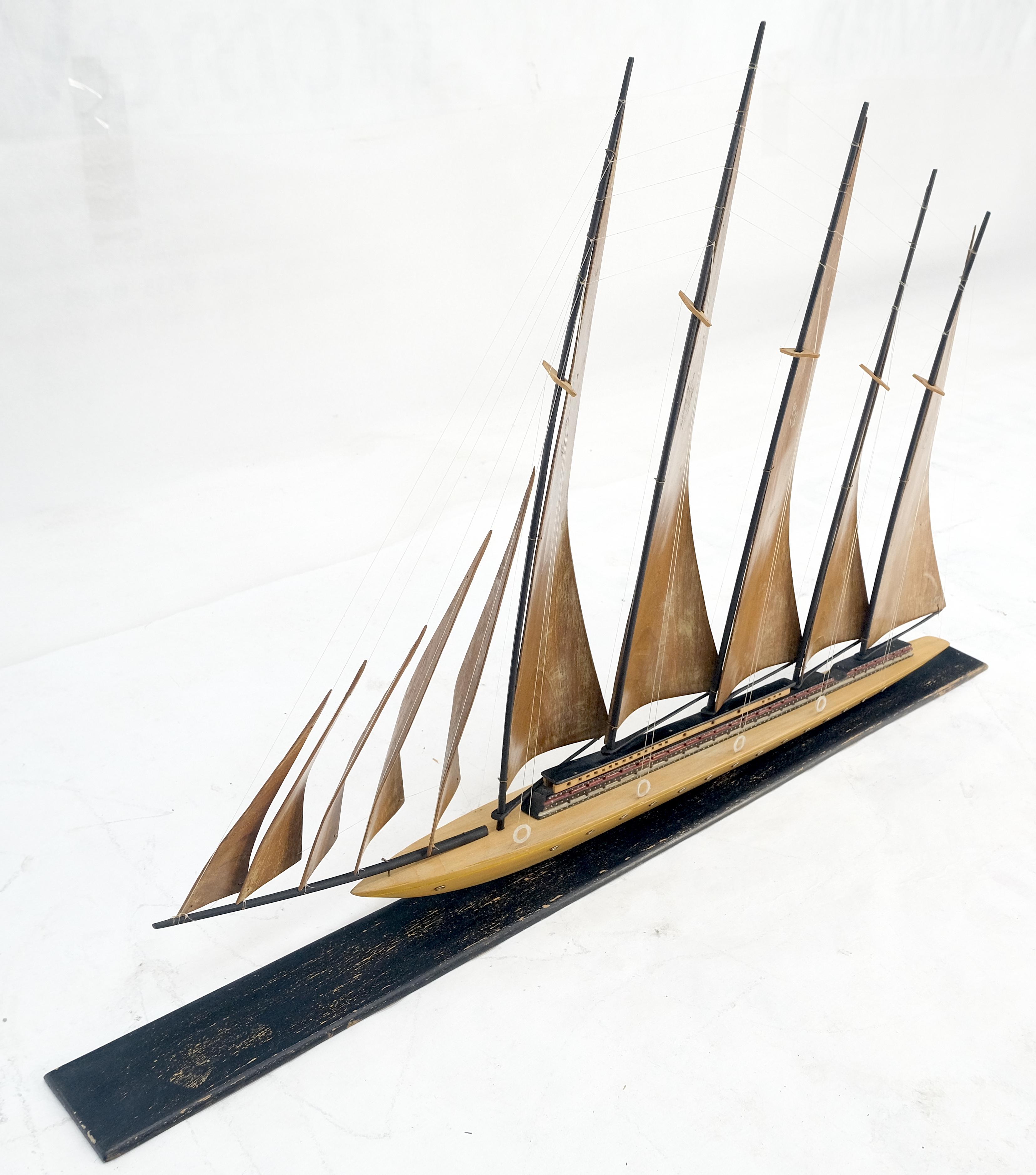 Large Very Fine Carved Wood Sculpture of a Sail Boat c1960s MINT! For Sale 2