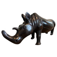 Large Very Heavy Ironwood Rhinoceros Sculpture