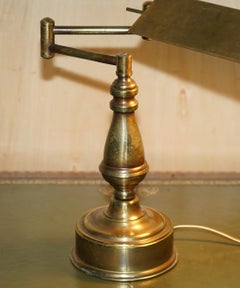 LARGE VERY HEAVY ORiGINAL RAGOT FRANCE GILT BRONZE ARTICULATED BANKERS LAMP