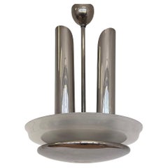 Large Very Rare Bauhaus / Functionalism / Art Deco Chrome Chandelier, 1930s