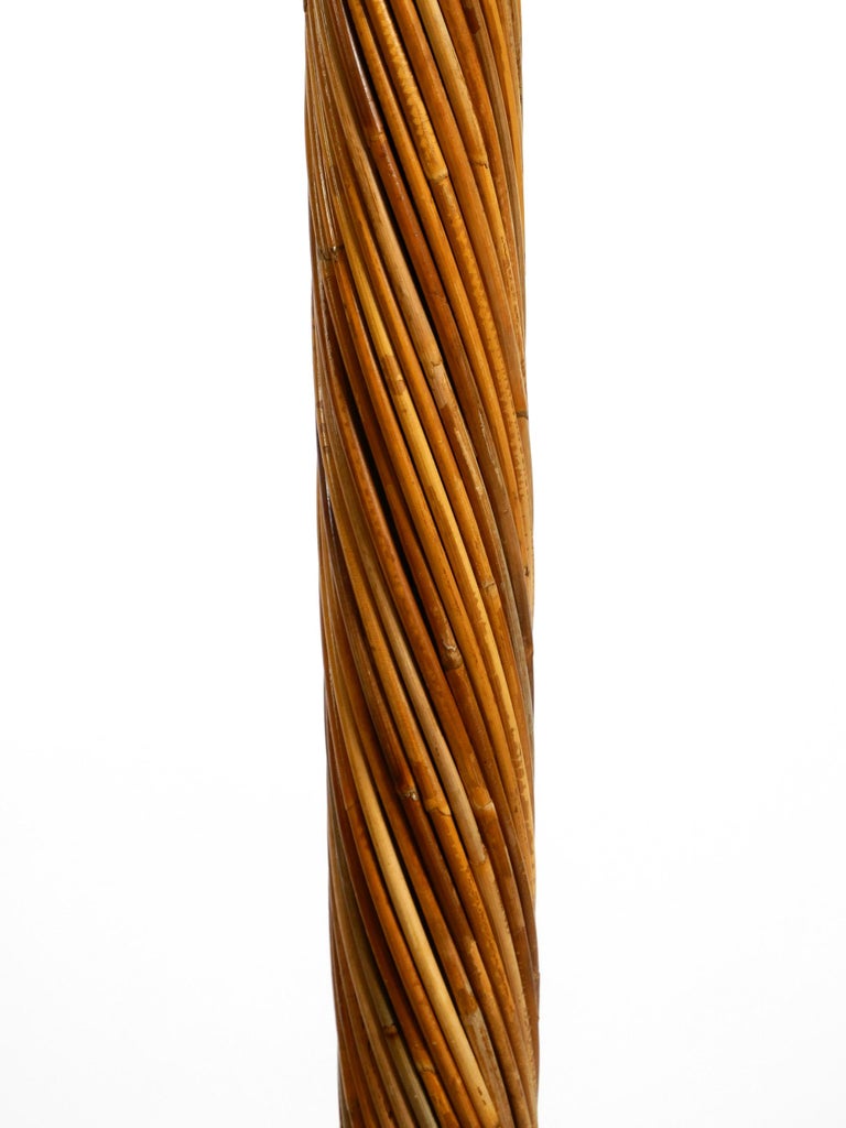 Large Very Rare Beautiful Italian 1960s Wicker Floor Lamp For Sale at
