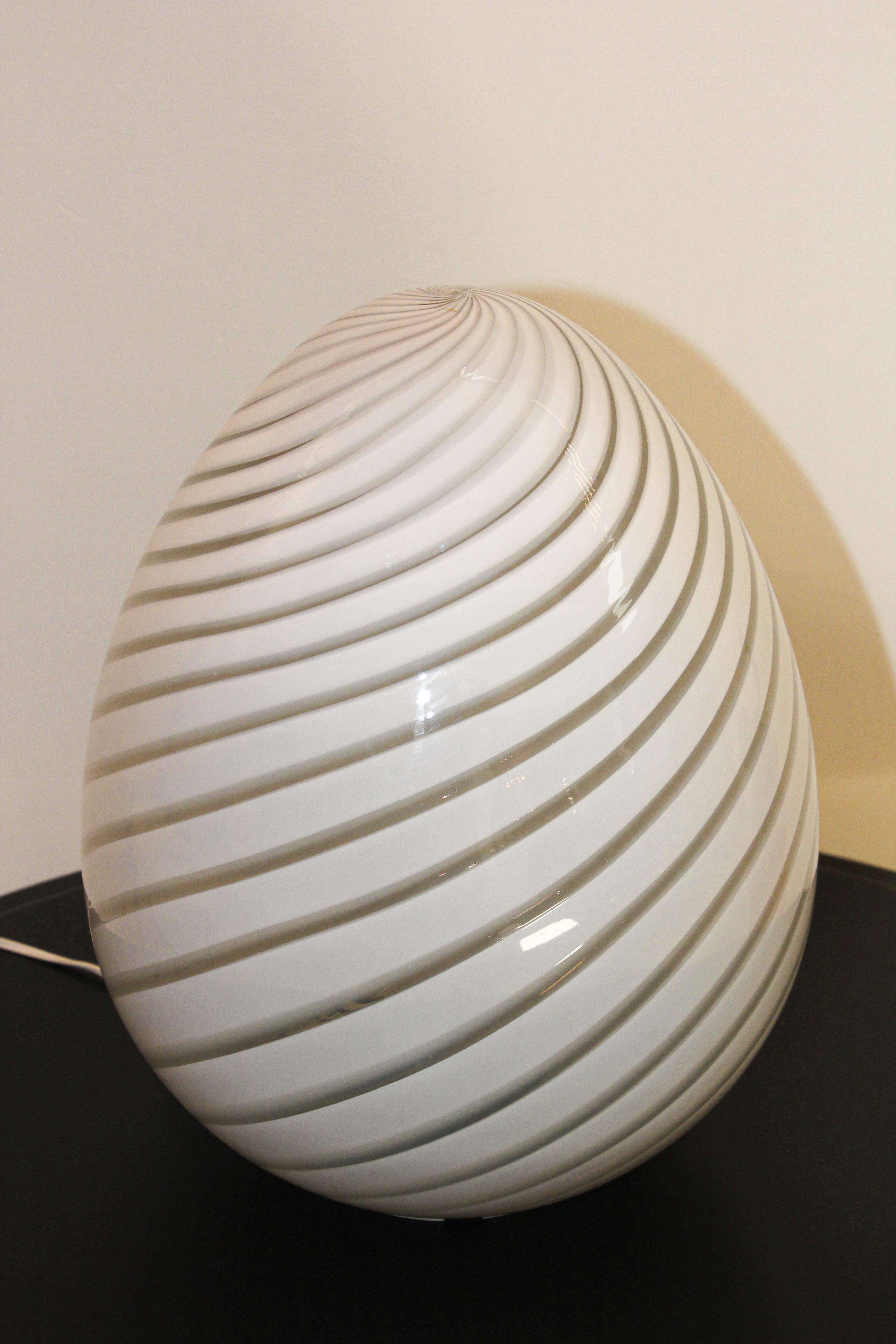 Post-Modern Large Vetri Murano White Egg Table Lamp