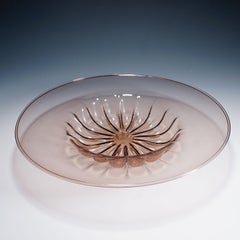 Large Vetro Soffiato Glass Dish by Vittorio Zecchin for Venini Murano ca. 1925