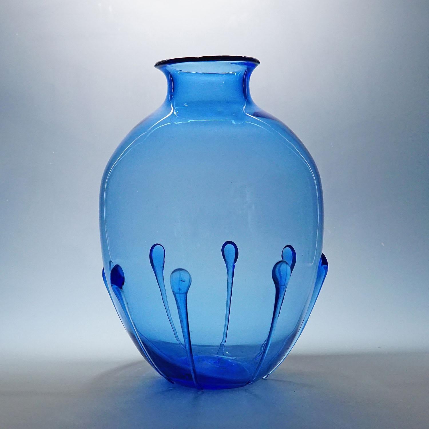 Mid-Century moderno Grande vaso in vetro Soffiato di Vittorio Zecchin attr. Murano 1924 in vendita