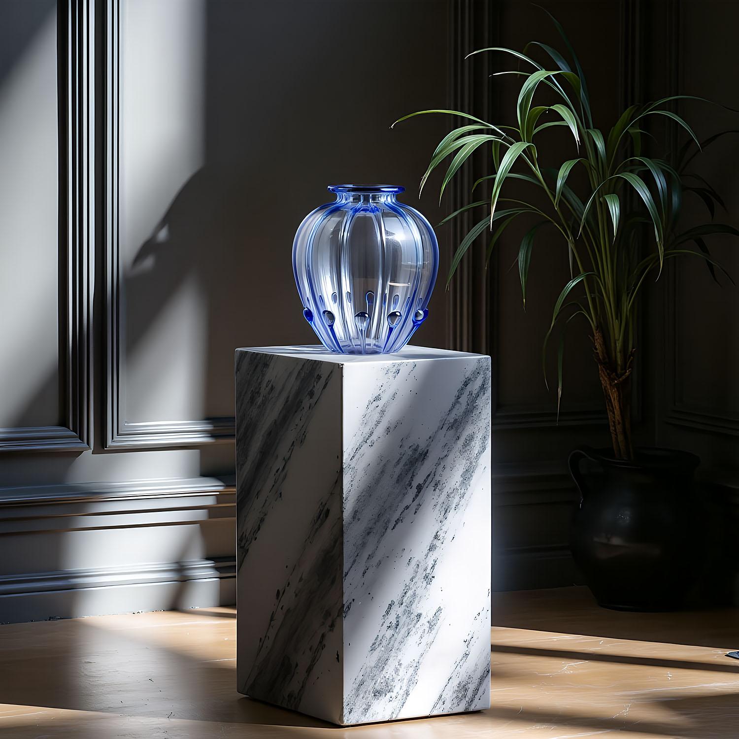 Large Vetro Soffiato Glass Vase by Vittorio Zecchin for Venini Murano 1924 For Sale 6