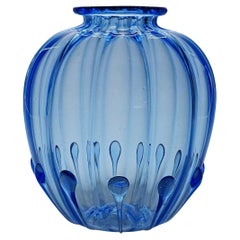 Large Vetro Soffiato Glass Vase by Vittorio Zecchin for Venini Murano 1924