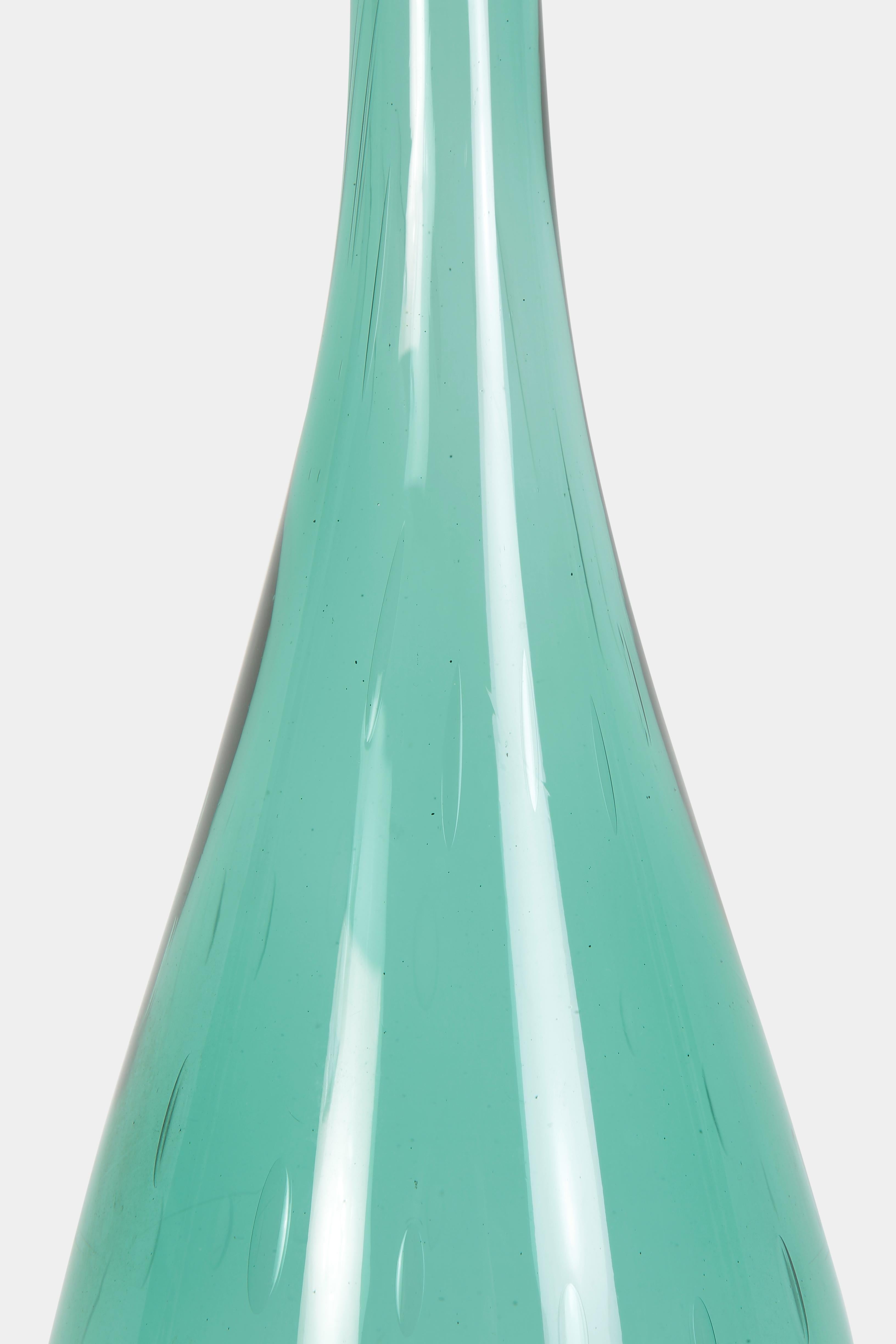 Large Vetro Verde d’Empoli Vase, 1950s In Good Condition For Sale In Basel, CH