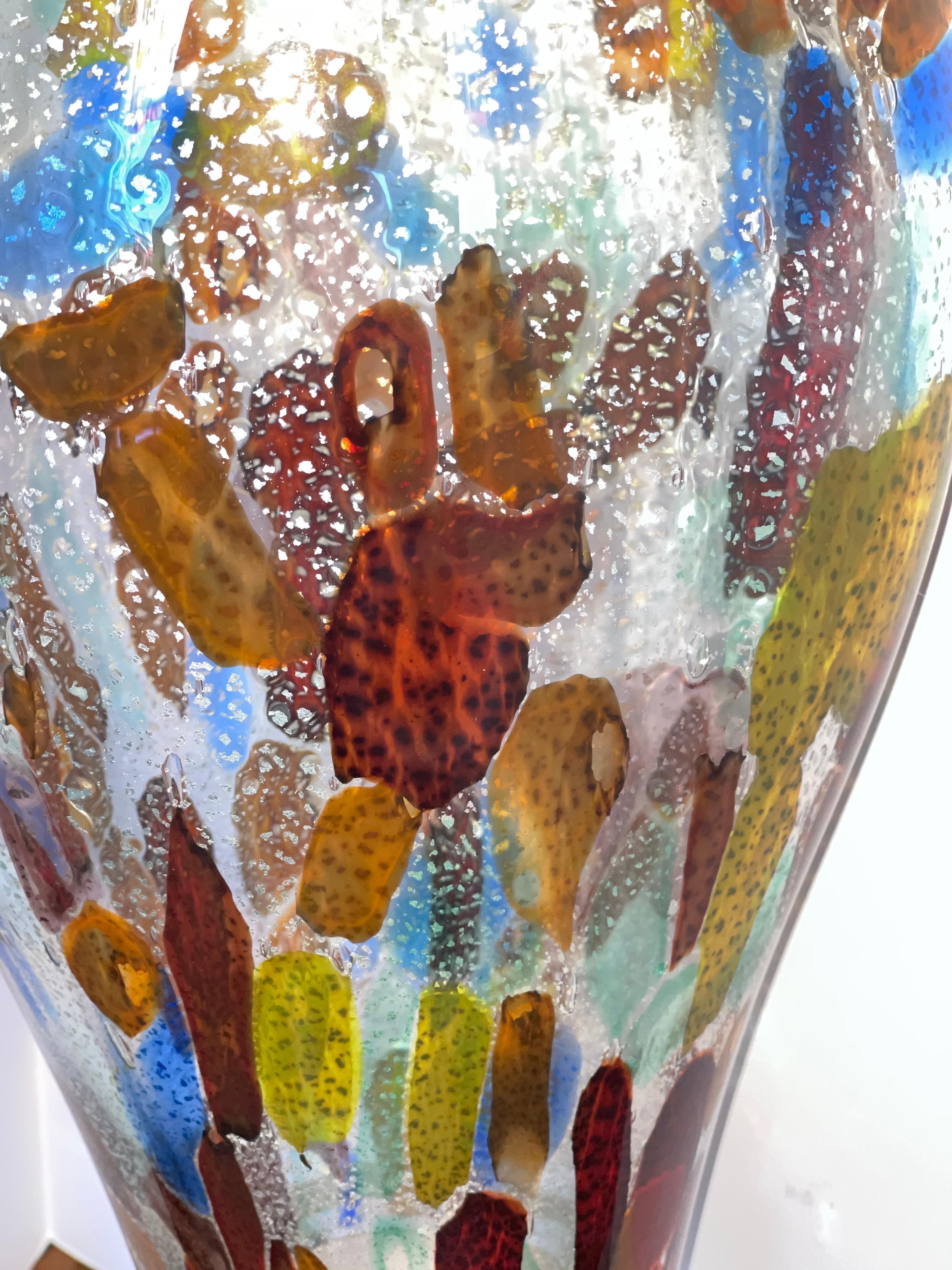 Large Vibrant Abstract Murano Glass Sculpture For Sale 6