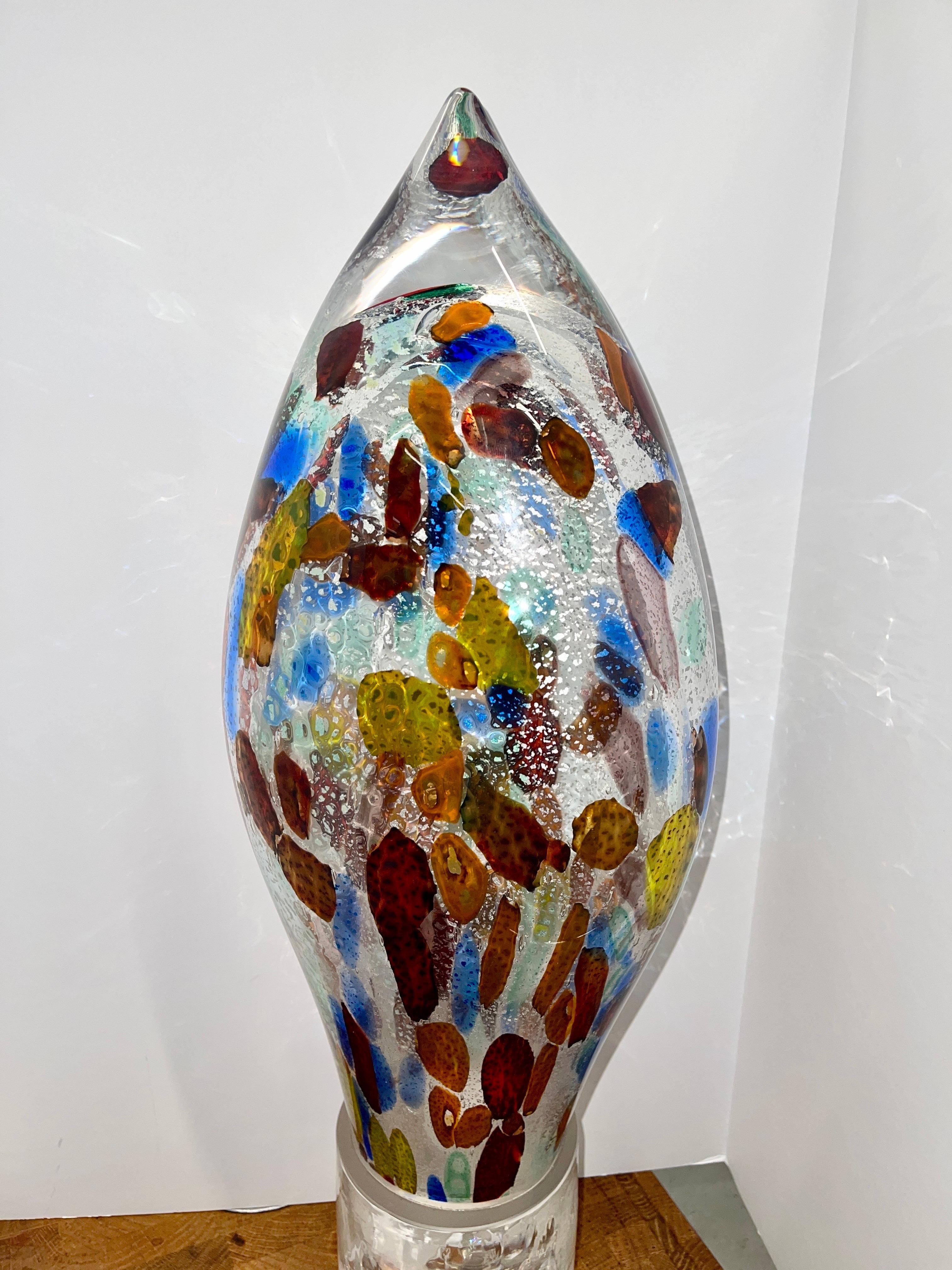 Large Vibrant Abstract Murano Glass Sculpture For Sale 8