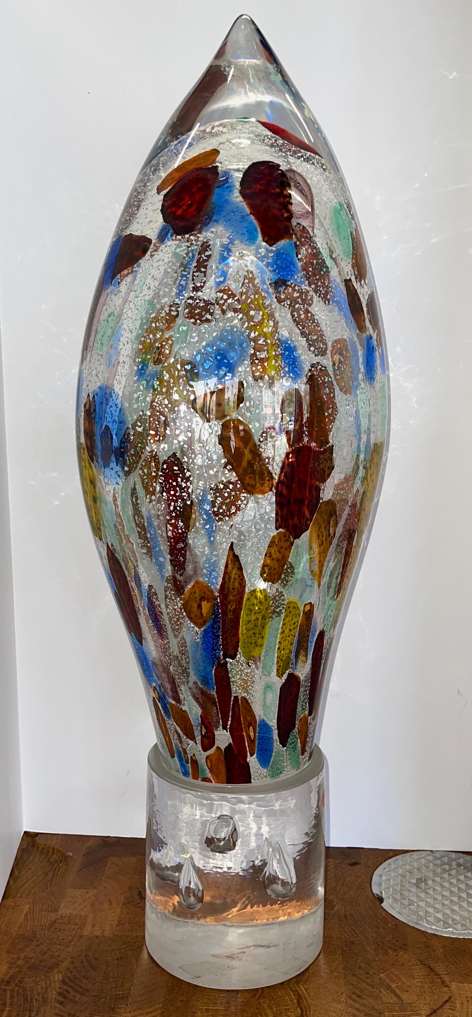 Large Vibrant Abstract Murano Glass Sculpture For Sale 9