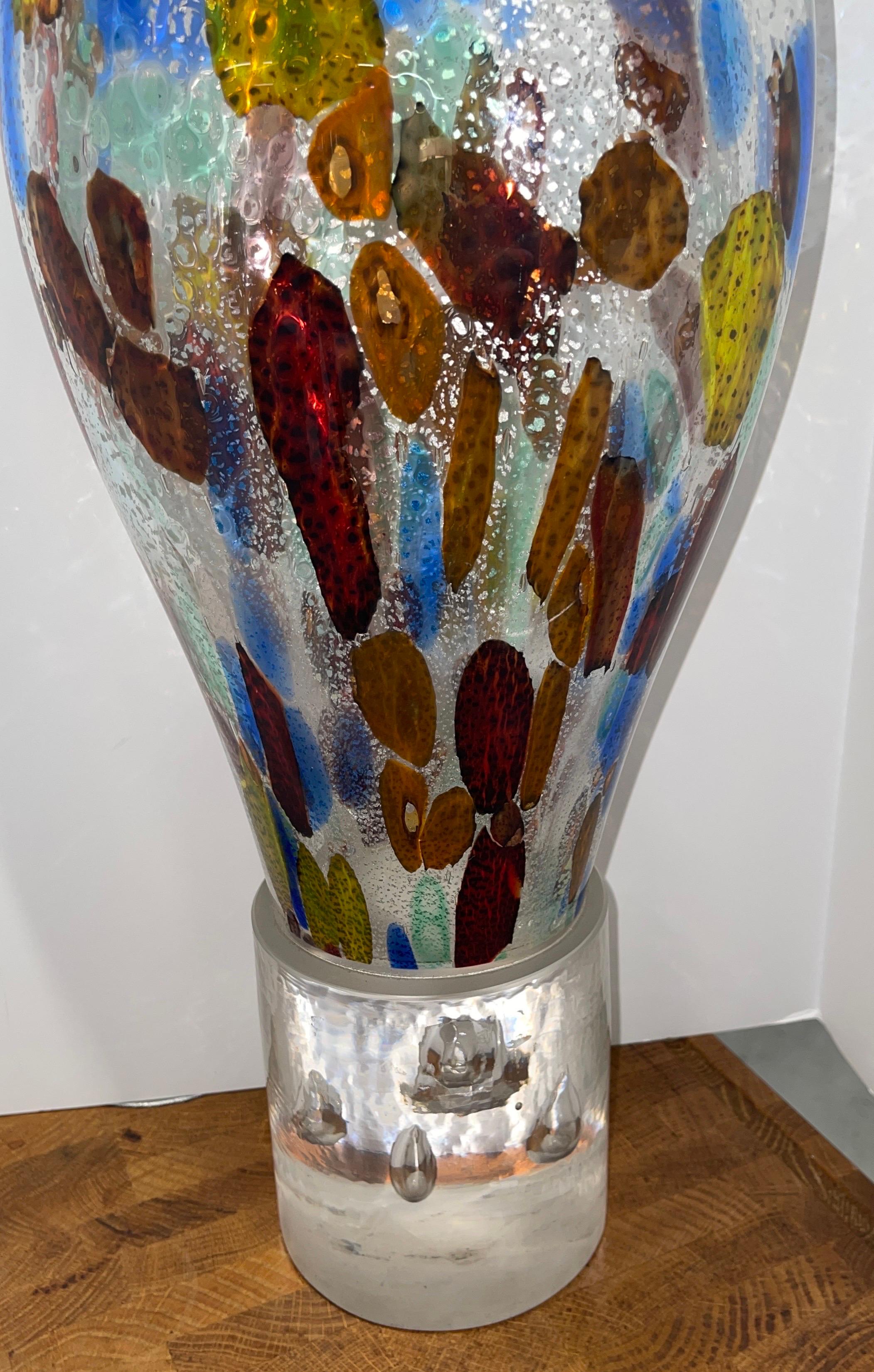 Large Vibrant Abstract Murano Glass Sculpture For Sale 10