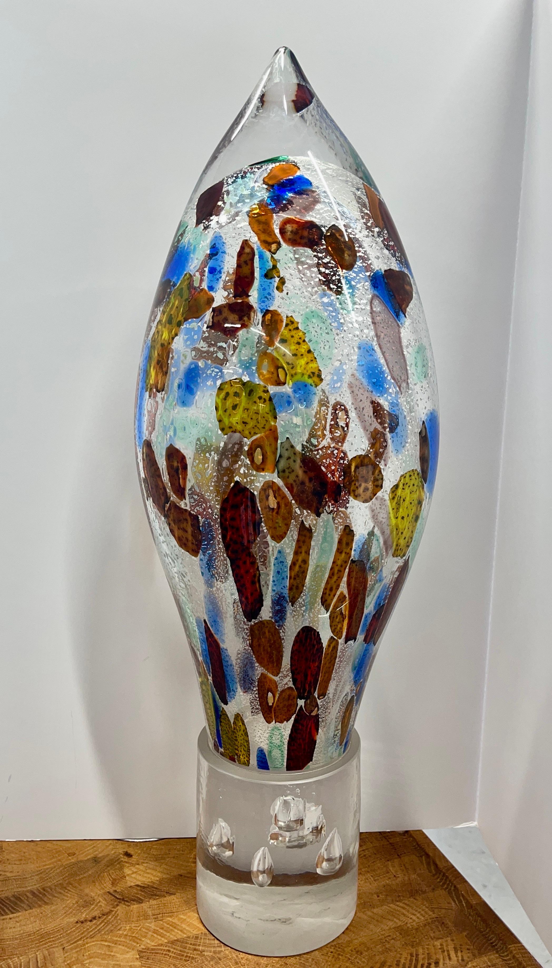 Large Vibrant Abstract Murano Glass Sculpture For Sale 11