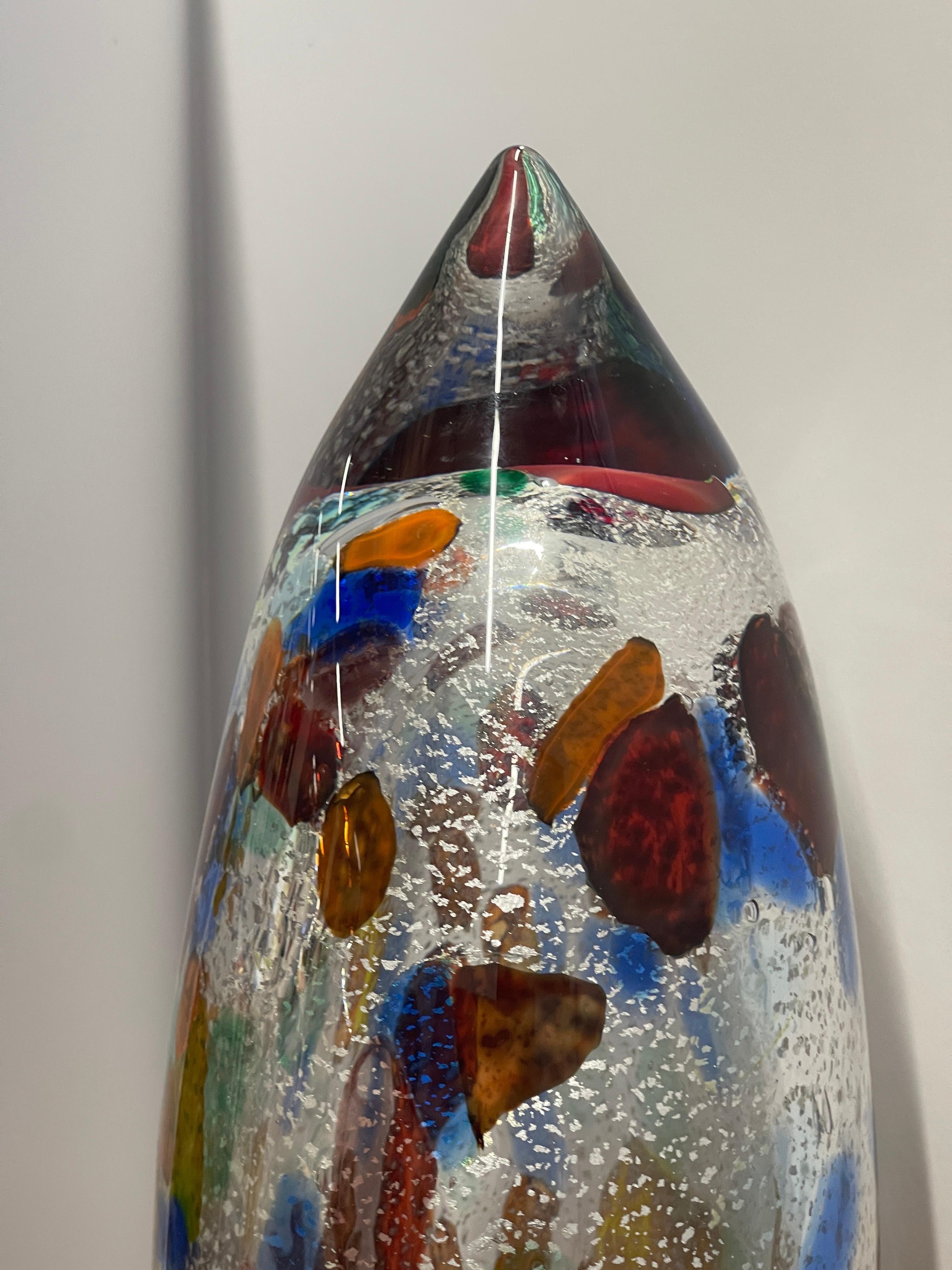 20th Century Large Vibrant Abstract Murano Glass Sculpture For Sale