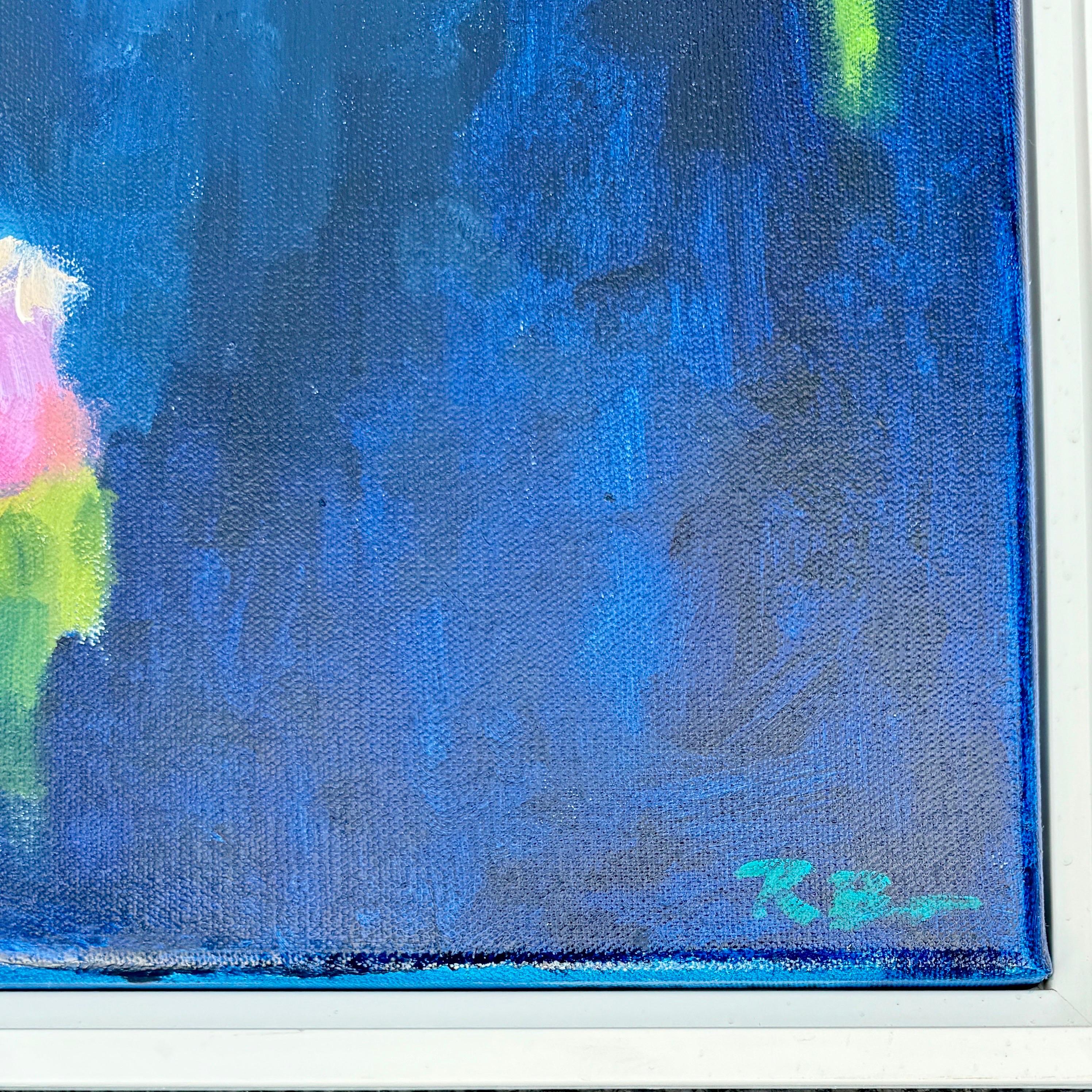 Gran Tríptico Vibrante Peonías Florales Pinturas al Óleo, Firmado Rachel Brown 2019 Pintado a mano en venta