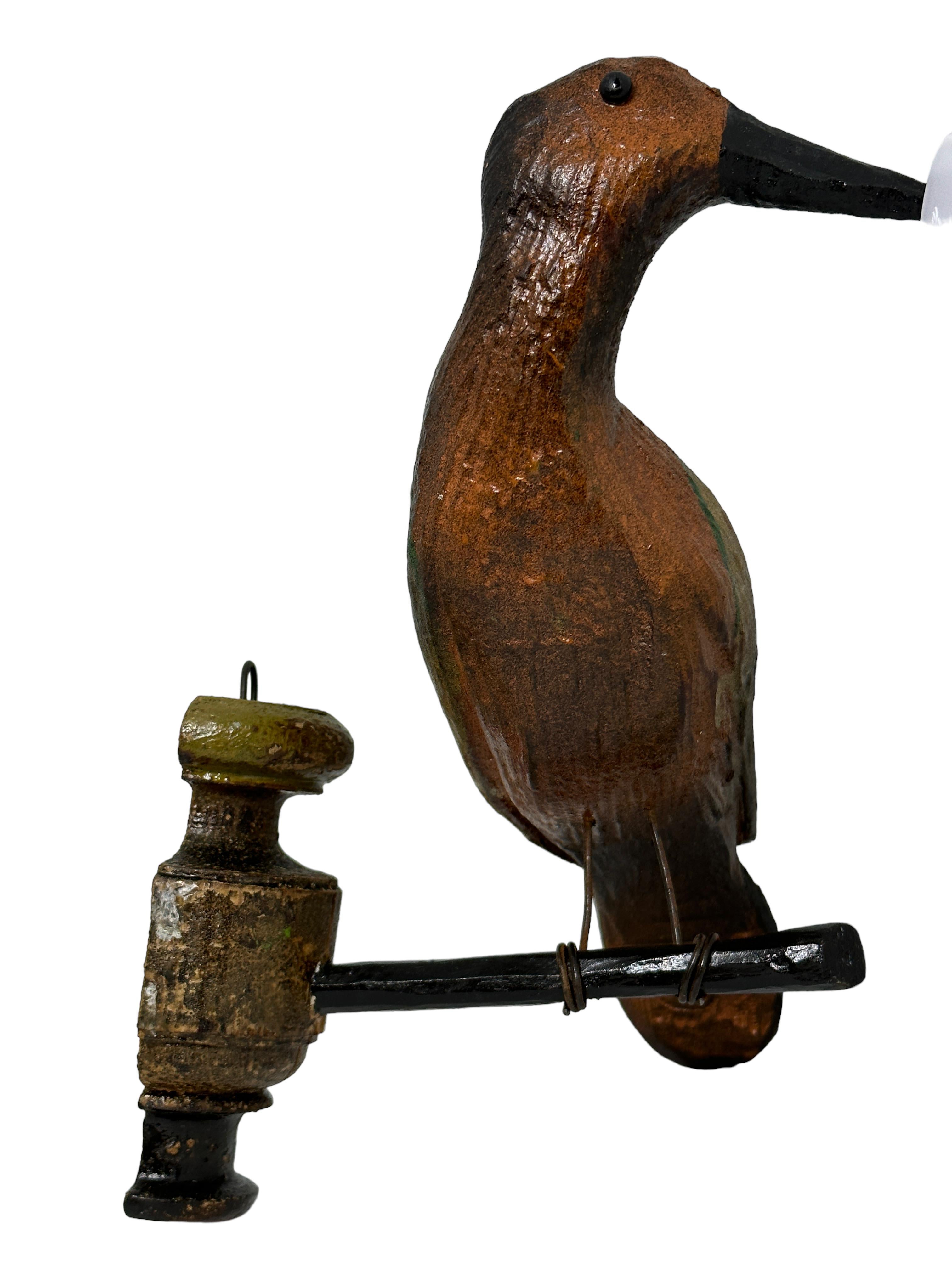 Austrian Large Vichtauer Hand Carved Wood Bird, Black Forest Folk Art, Austria, 1910s