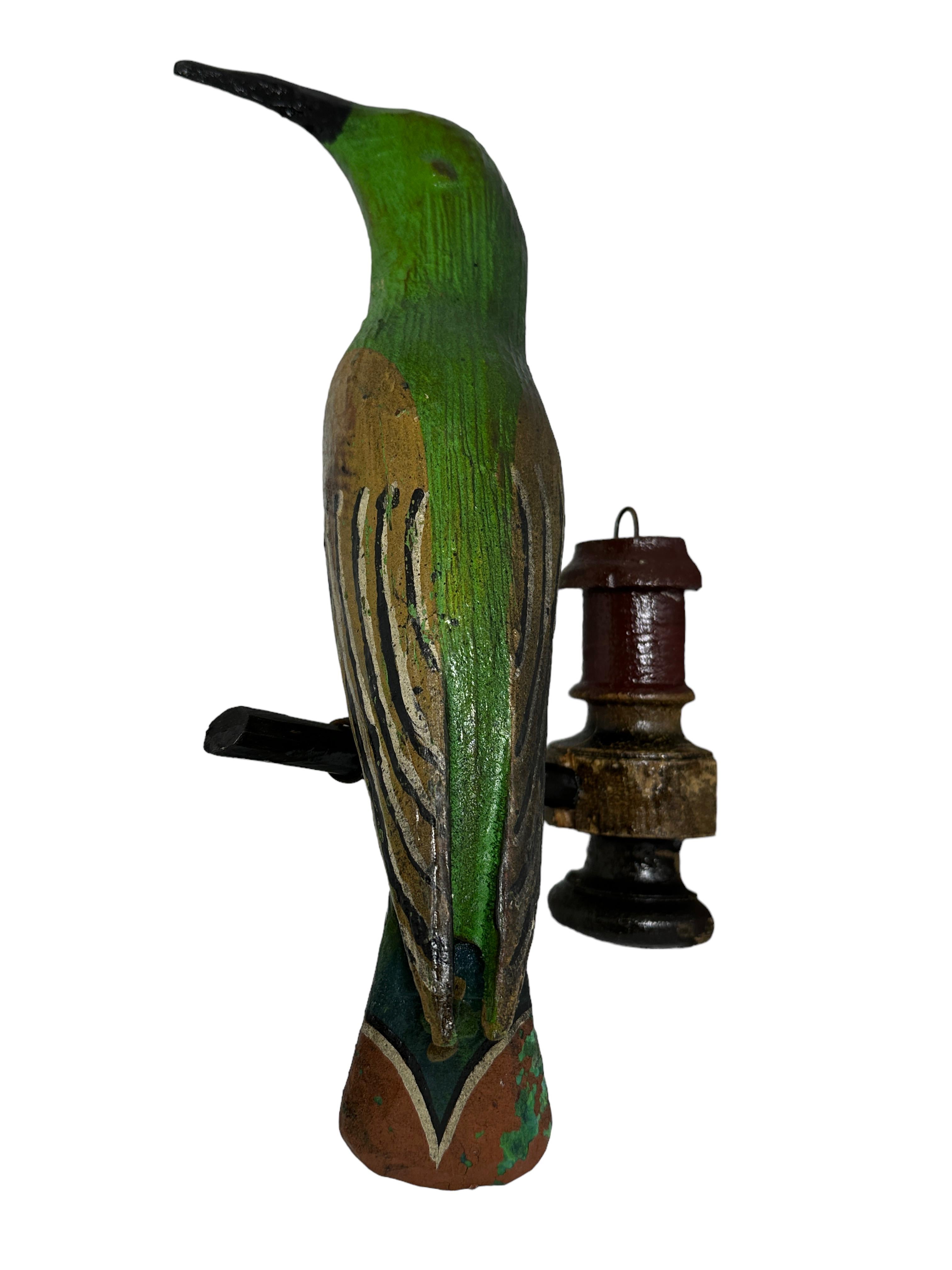 20th Century Large Vichtauer Hand Carved Wood Bird, Black Forest Folk Art, Austria, 1910s