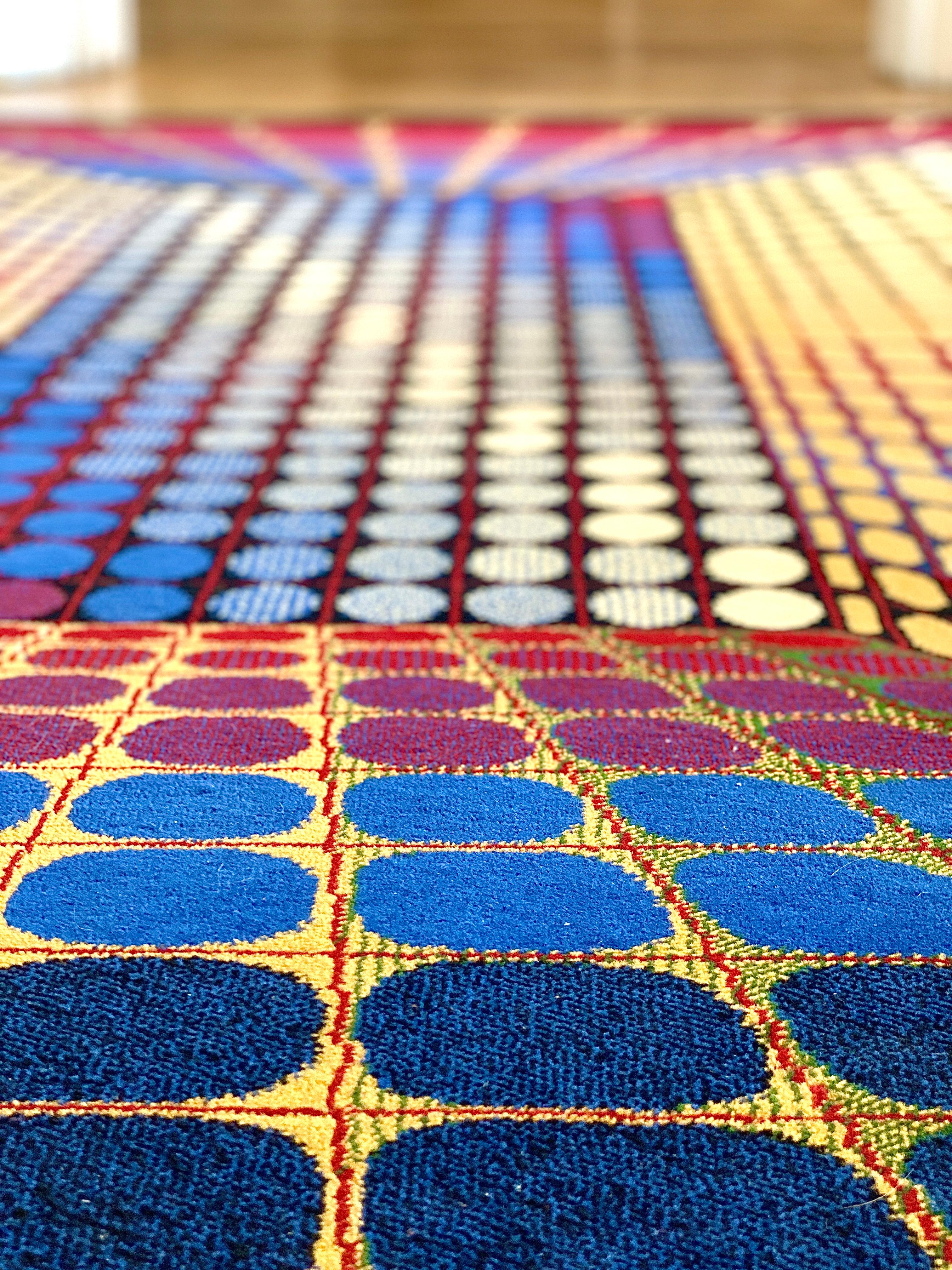 Large Victor Vasarely Attributed Geometric 3D Op-Art Carpet Rug, Germany, 1970s 7