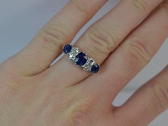 Large 18 Carat Gold and Platinum Sapphire Cluster Ring