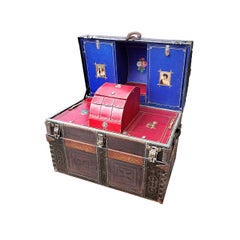Large Victorian Arch Top Steamer Trunk- Amazing Interior!